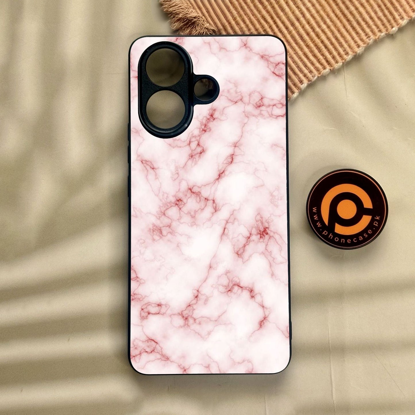 Vivo V60 Lite - Pink Design 4 - Premium Metal Printed Soft Bumper Shock Proof Case