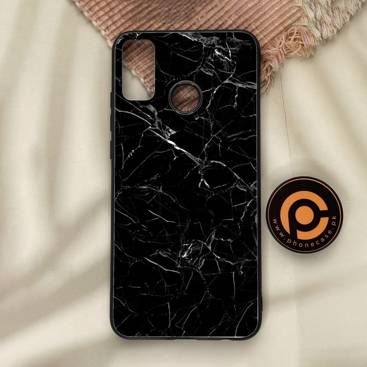Honor 9X Lite - Black Marble Design 1 - Premium Metal Printed Soft Bumper Shock Proof Case
