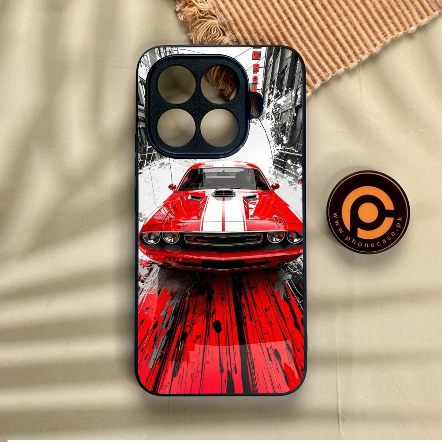 Xiaomi 15T Pro - Red Muscle Car Thrill - Premium Metal Printed Soft Bumper Shock Proof Case