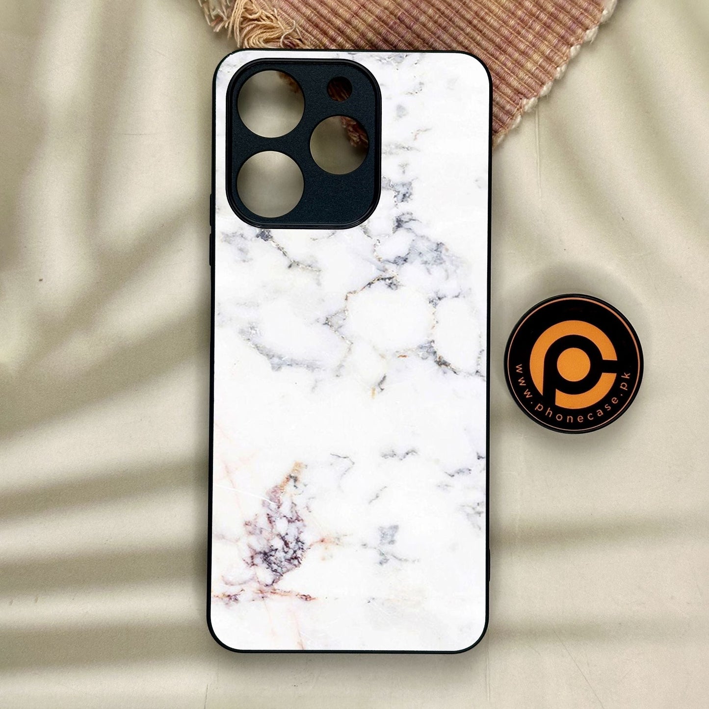 Realme Note 70 - White Design 3 - Premium Metal Printed Soft Bumper Shock Proof Case