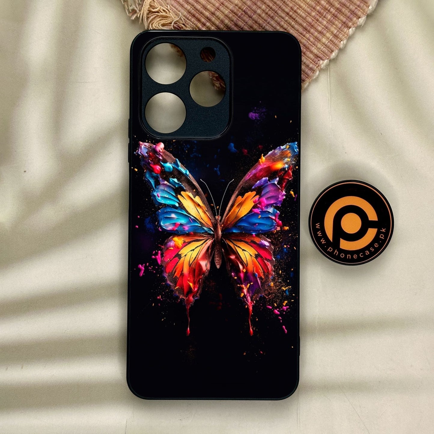Realme Note 70 - Butterflies Design 7 - Premium Metal Printed Soft Bumper Shock Proof Case