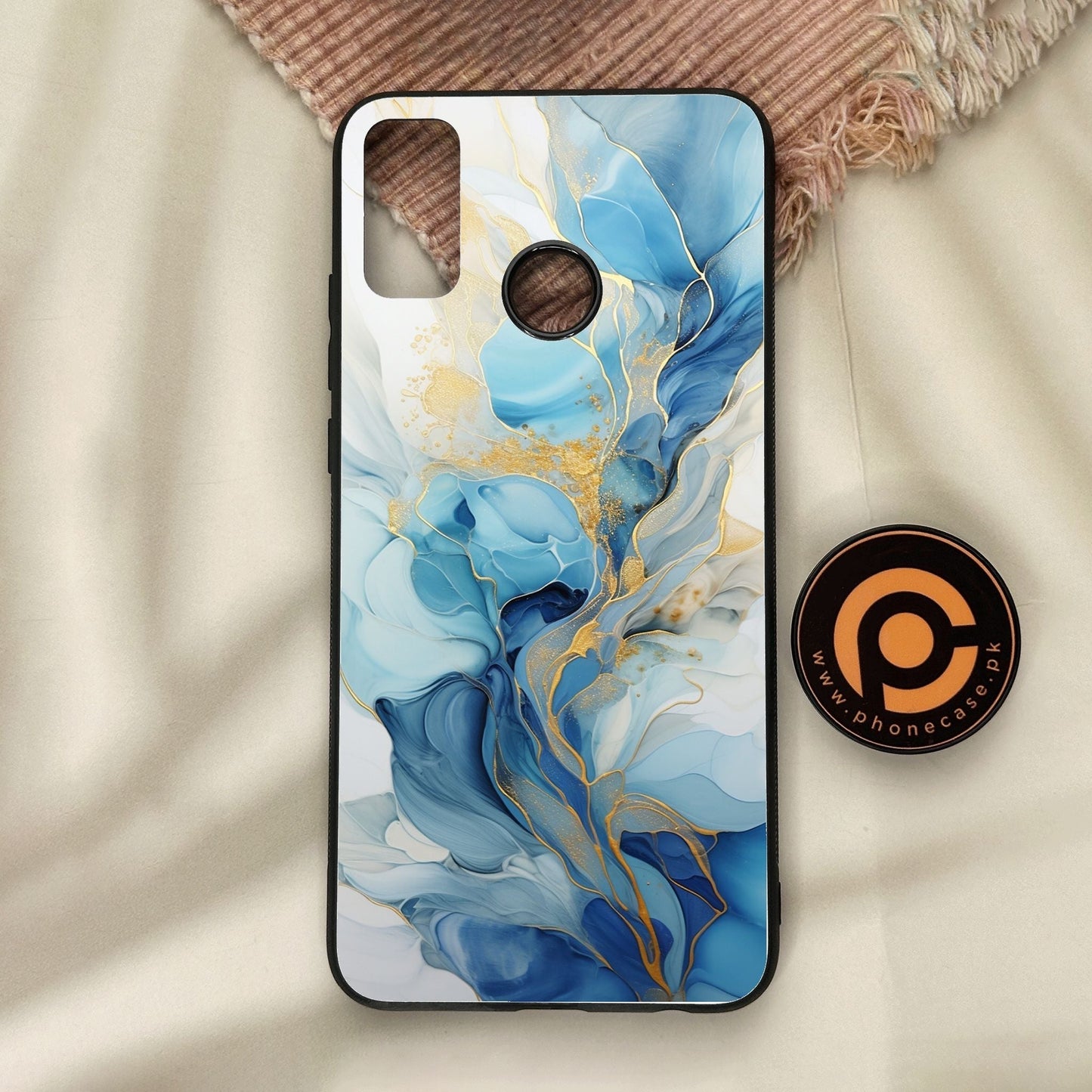 Honor 9X Lite - Liquid Design 1 - Premium Metal Printed Soft Bumper Shock Proof Case