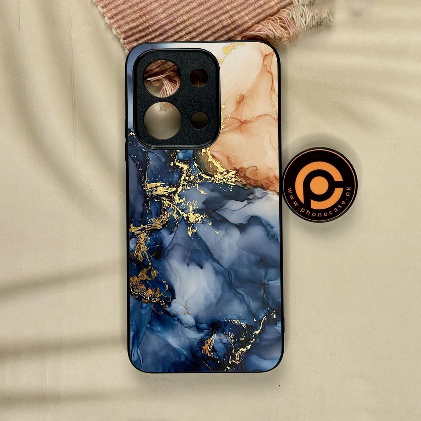 Xiaomi Redmi 15C - Blue Marble Design 9 - Premium Metal Printed Soft Bumper Shock Proof Case