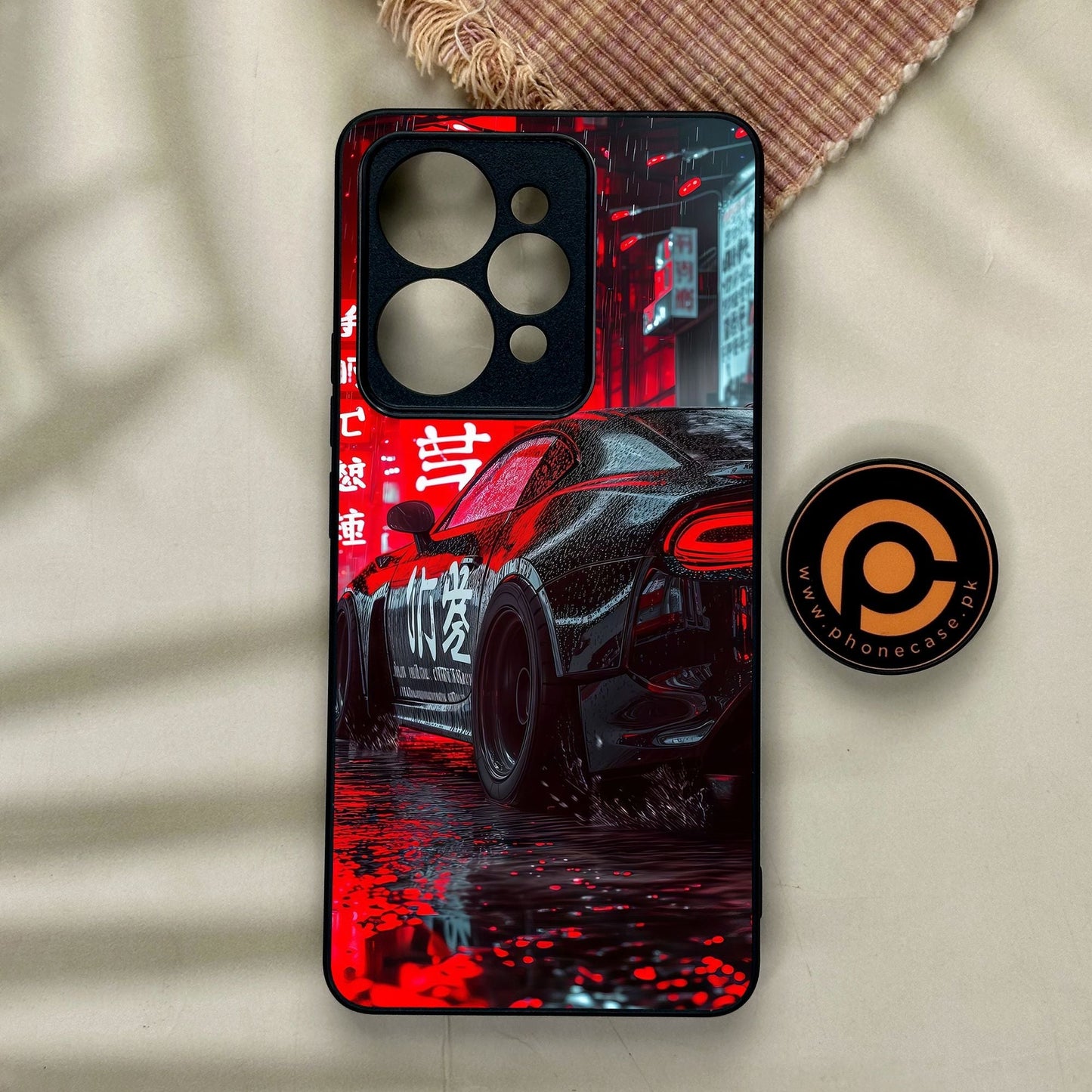 Realme 15 Pro - Tokyo Dark Night Racing Car - Premium Metal Printed Soft Bumper Shock Proof Case
