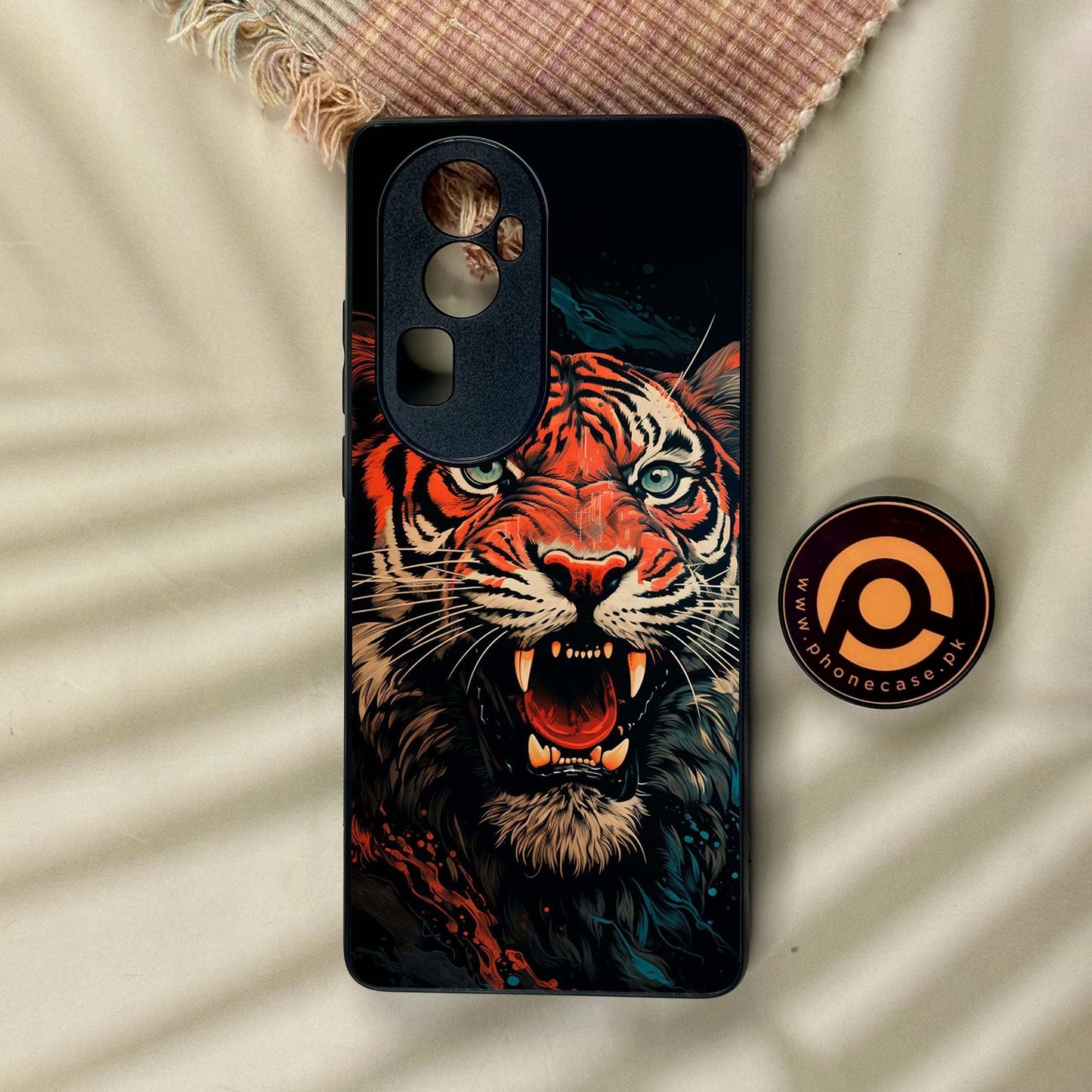 Oppo Reno 10 Pro Plus - Tiger 2.0 Design 3 - Premium Metal Printed Soft Bumper Shock Proof Case