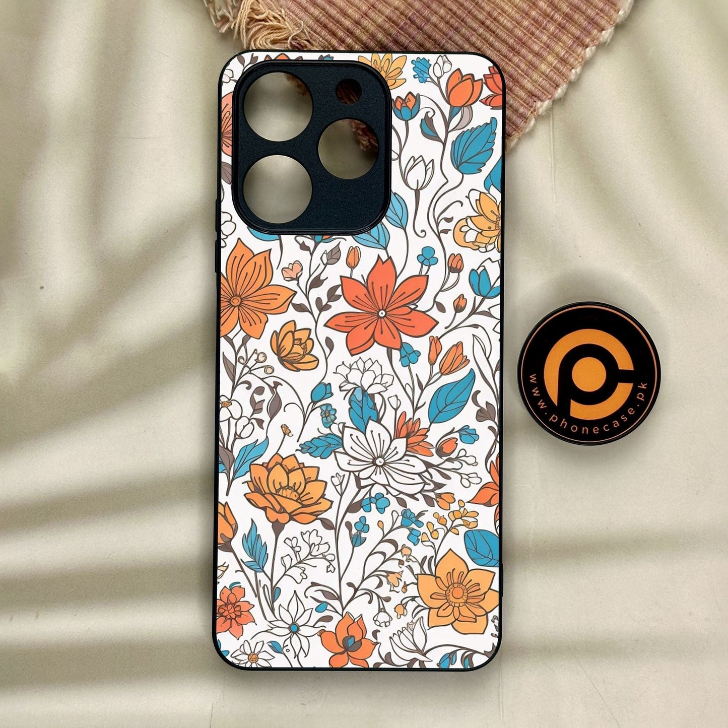 Realme Note 70 - Floral Series Design 9 - Premium Metal Printed Soft Bumper Shock Proof Case