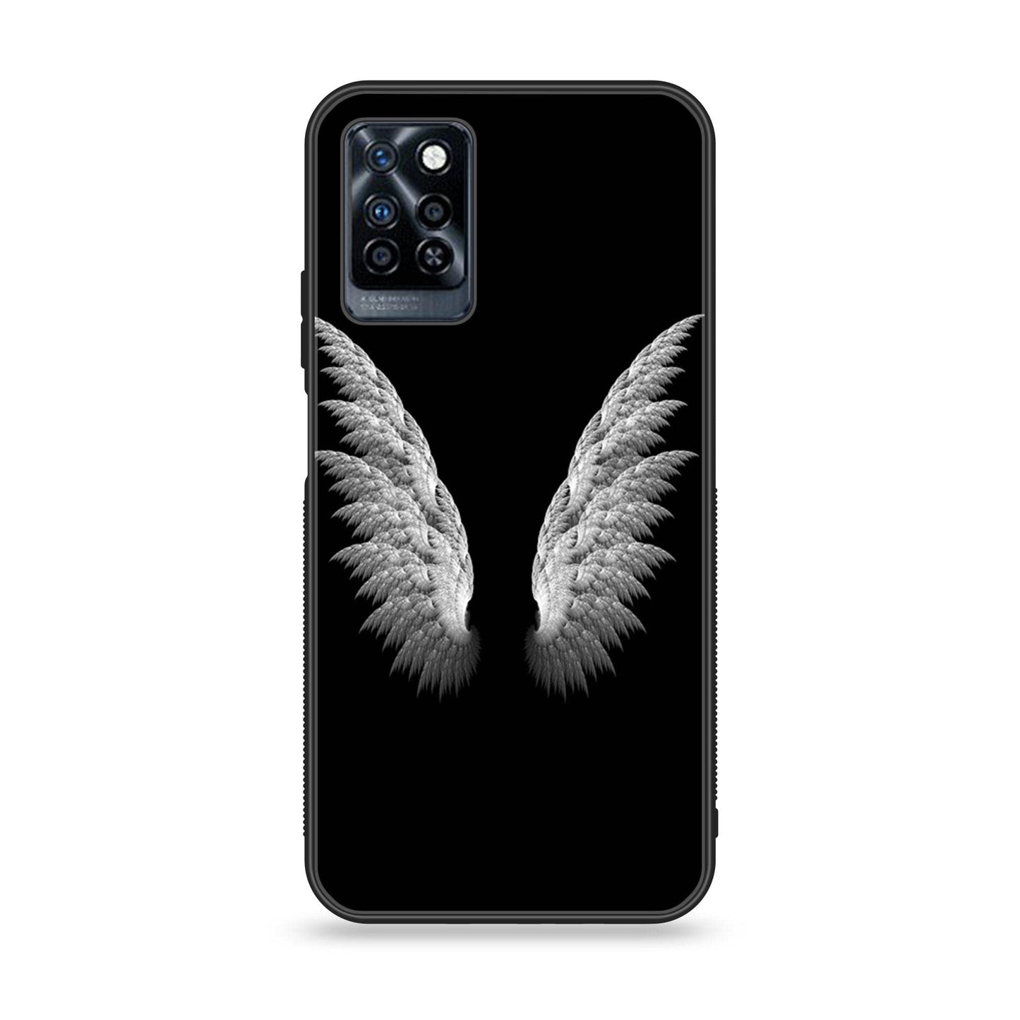 Infinix Note 10 Pro Angel Wings Design 6 Premium Printed Glass soft Bumper shock Proof Case CS-38712
