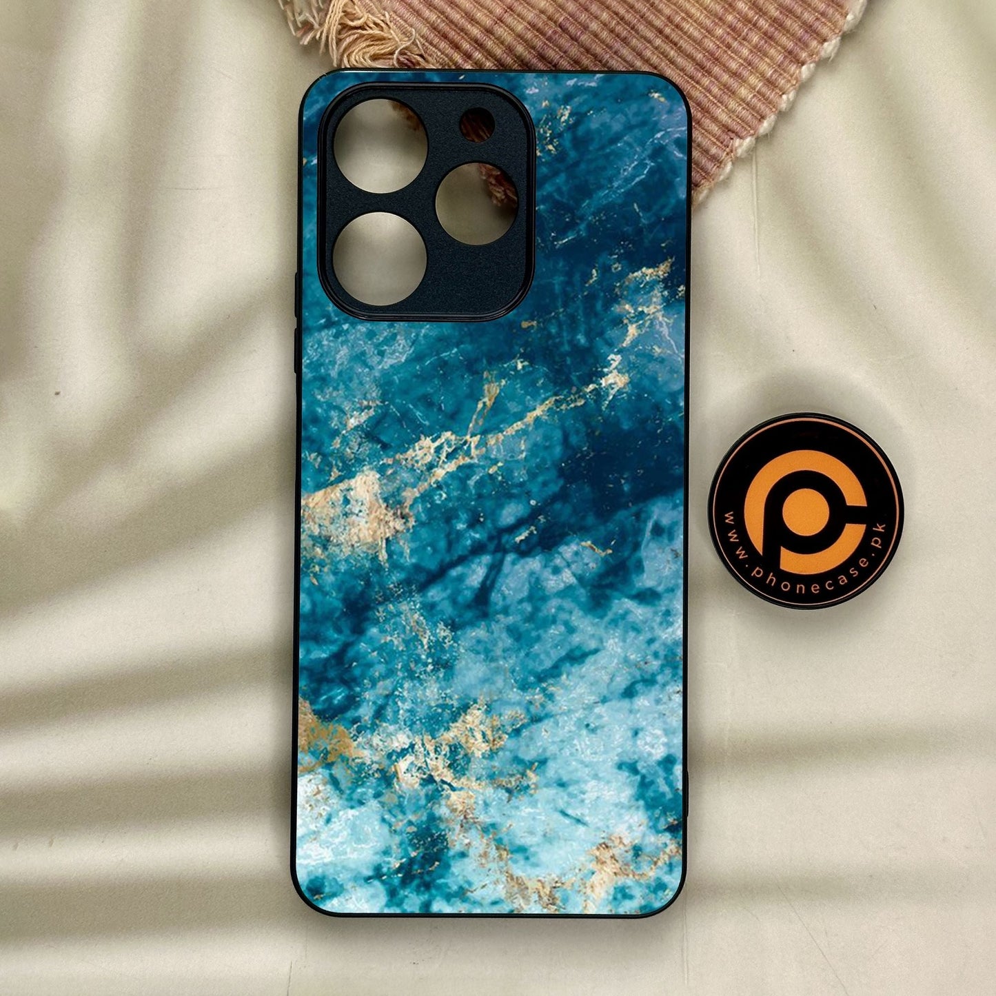 Realme Note 70 - Blue Marble Design 4 - Premium Metal Printed Soft Bumper Shock Proof Case