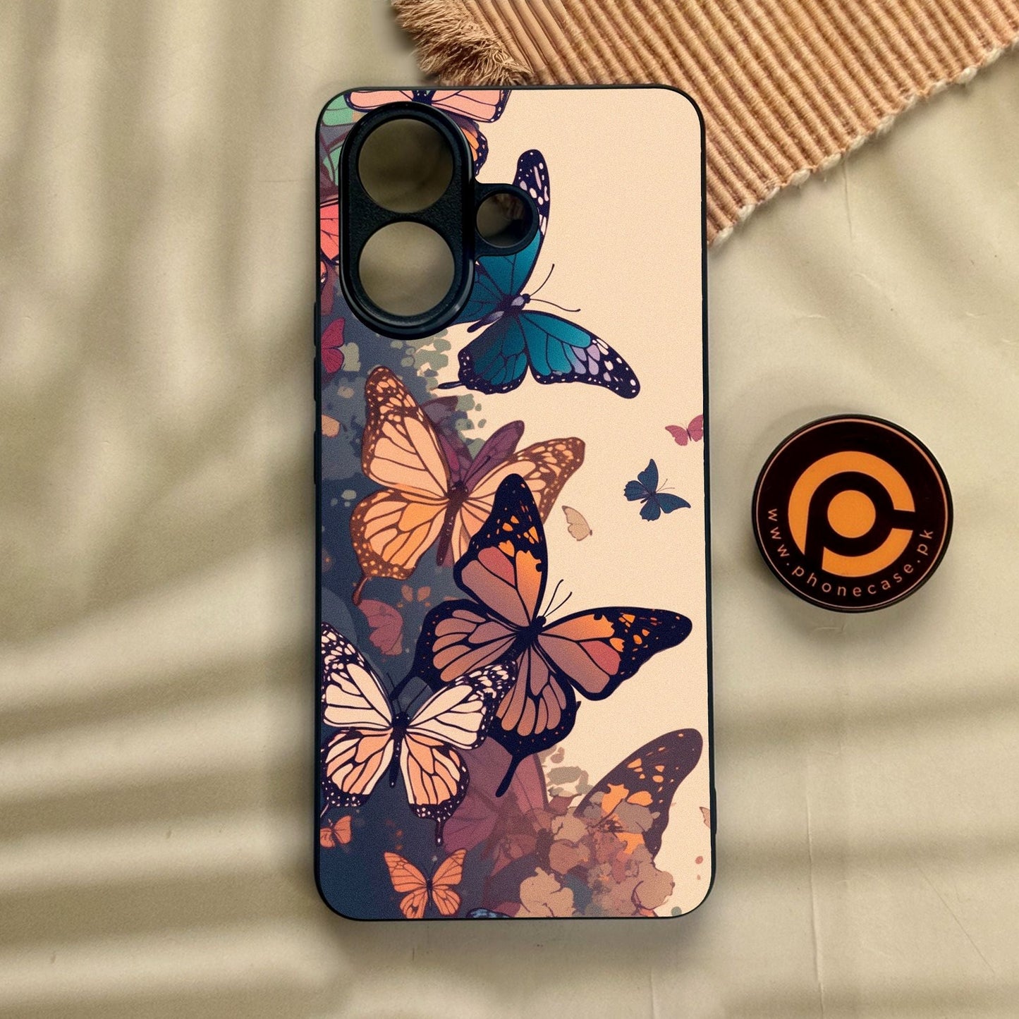 Vivo V60 Lite - Butterflies Design 6 - Premium Metal Printed Soft Bumper Shock Proof Case