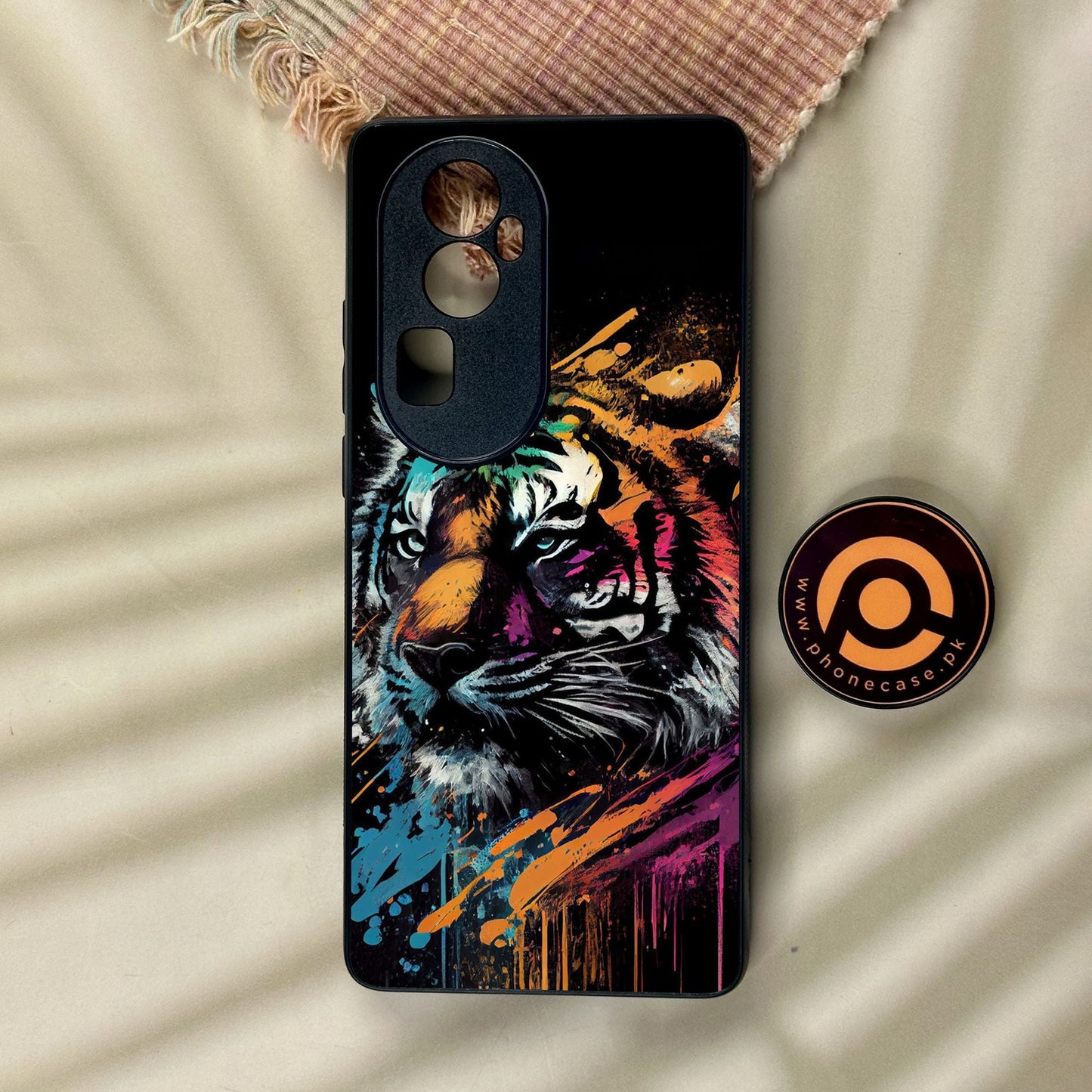 Oppo Reno 10 Pro Plus - Tiger 2.0 Design 9 - Premium Metal Printed Soft Bumper Shock Proof Case