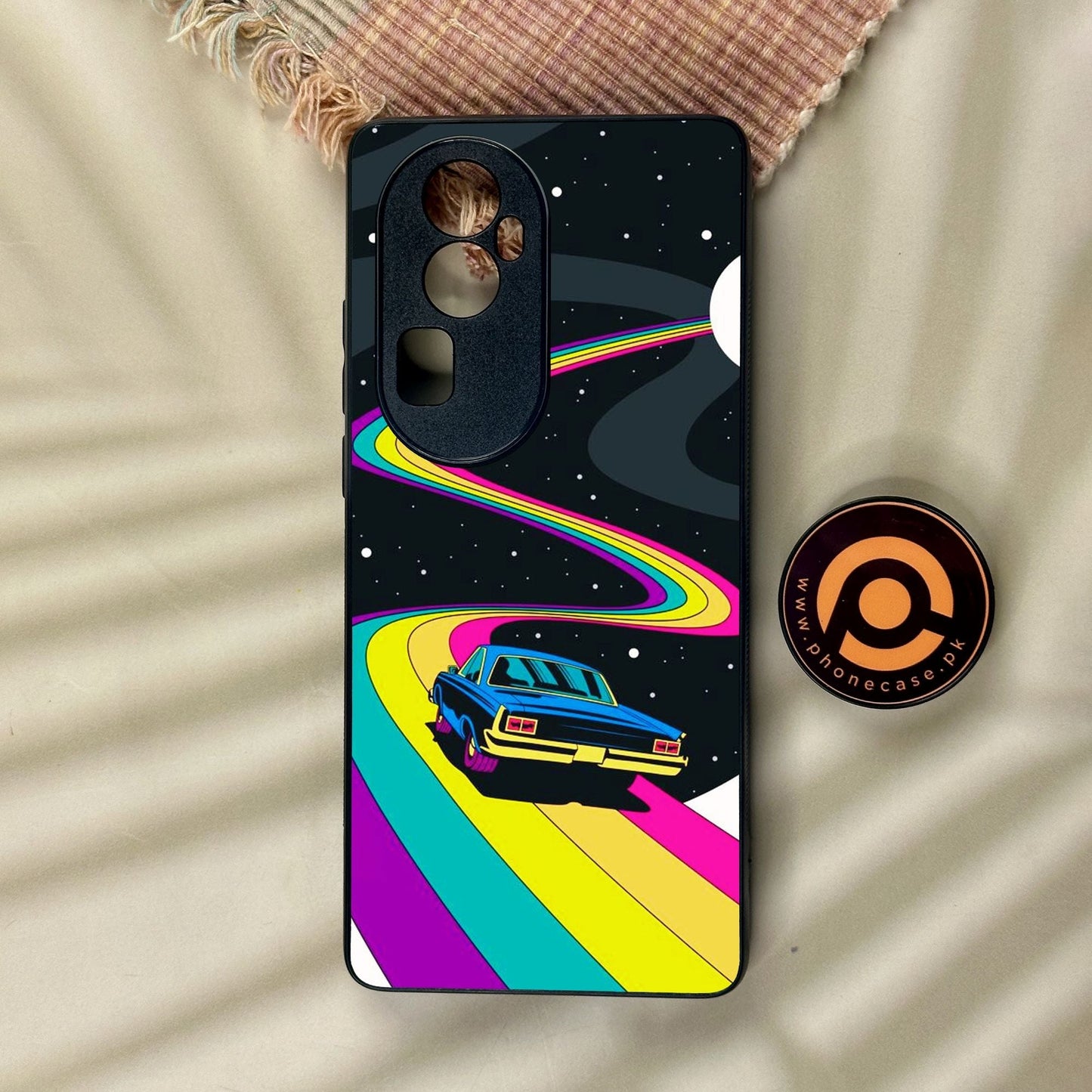 Oppo Reno 10 Pro Plus - Drive To The Moon - Premium Metal Printed Soft Bumper Shock Proof Case