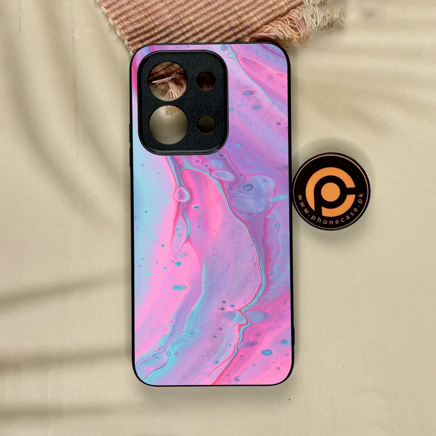 Xiaomi Redmi 15C - Pink Marble 2.0 Design 1 - Premium Metal Printed Soft Bumper Shock Proof Case