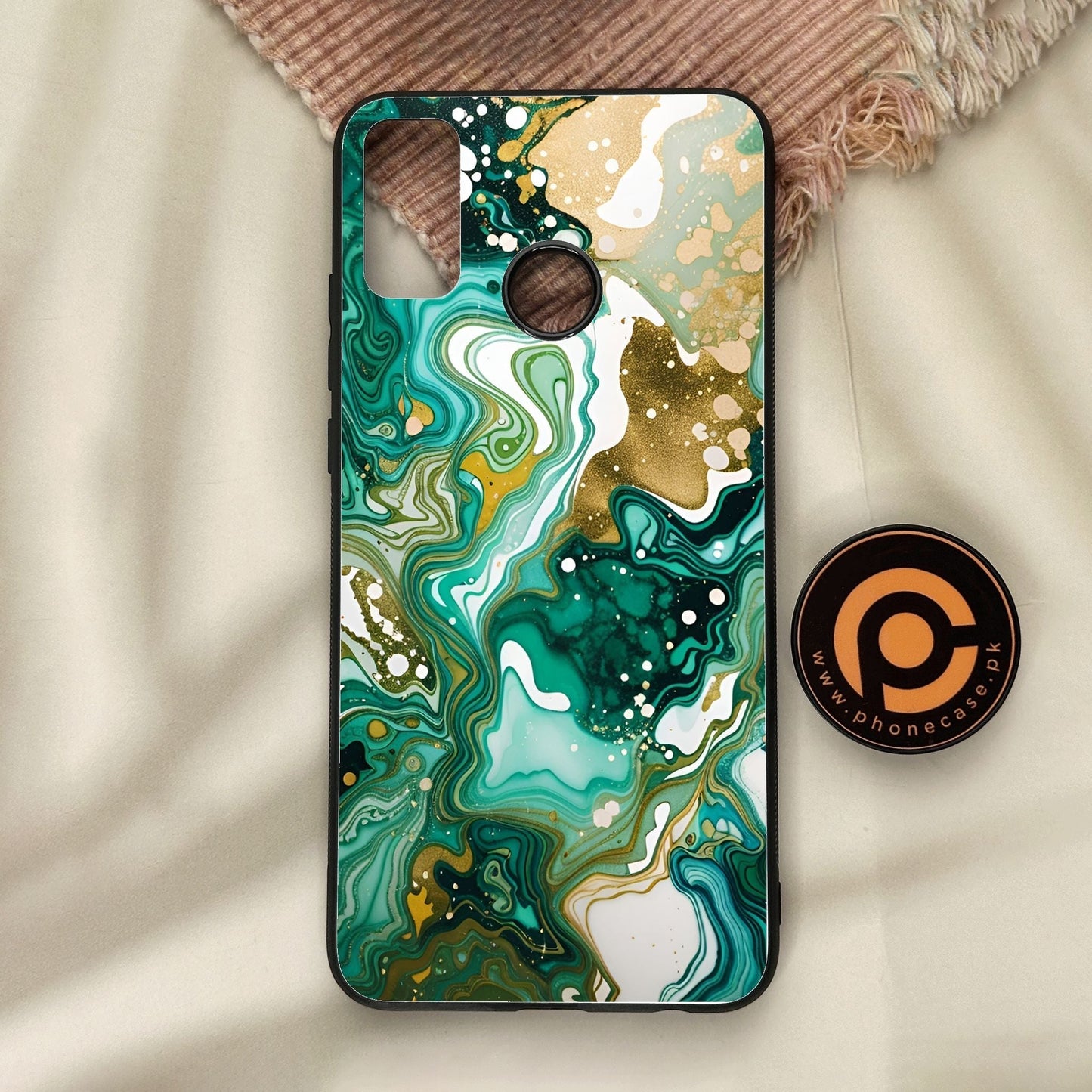 Honor 9X Lite - Liquid Design 8 - Premium Metal Printed Soft Bumper Shock Proof Case