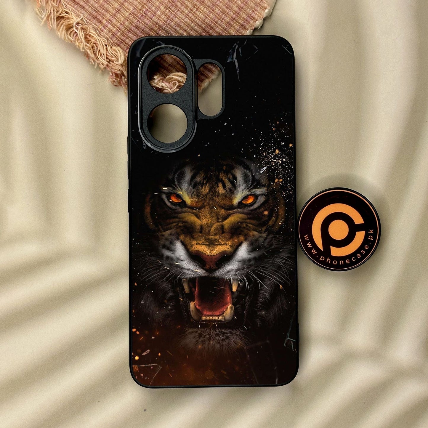 Vivo V60 - Tiger Design 9 - Premium Metal Printed Soft Bumper Shock Proof Case