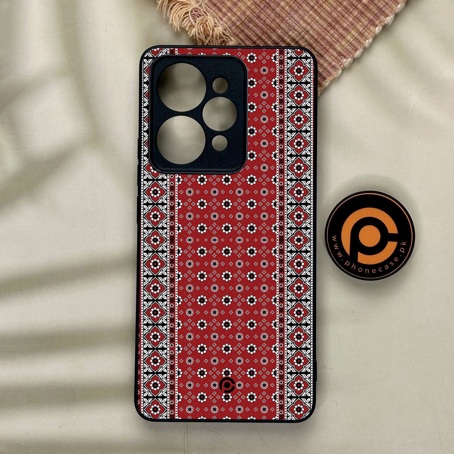 Realme 15 - Ajrak Design 12 - Premium Metal Printed Soft Bumper Shock Proof Case