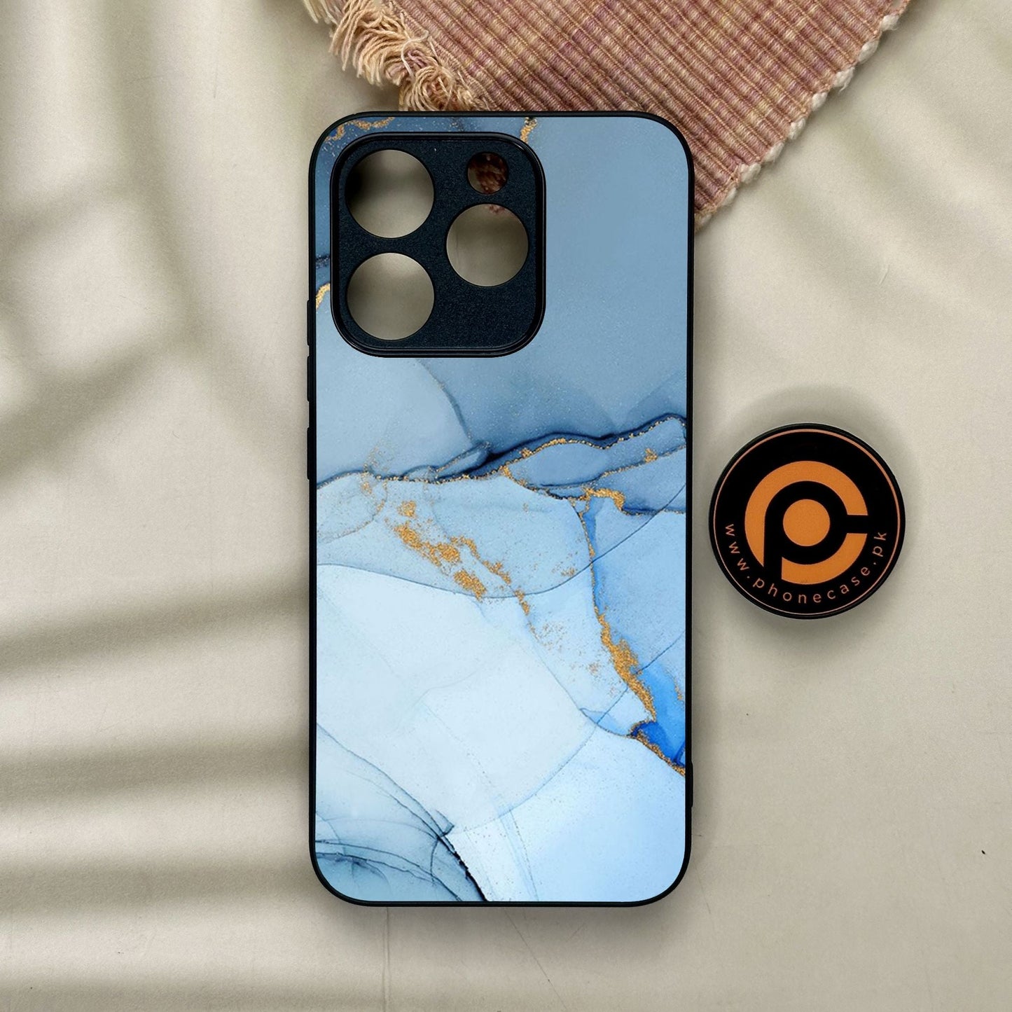 Realme 15T - Blue Marble Design 8 - Premium Metal Printed Soft Bumper Shock Proof Case