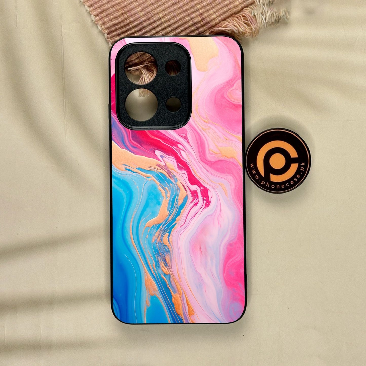 Xiaomi Redmi 15C - Pink Marble 2.0 Design 3 - Premium Metal Printed Soft Bumper Shock Proof Case