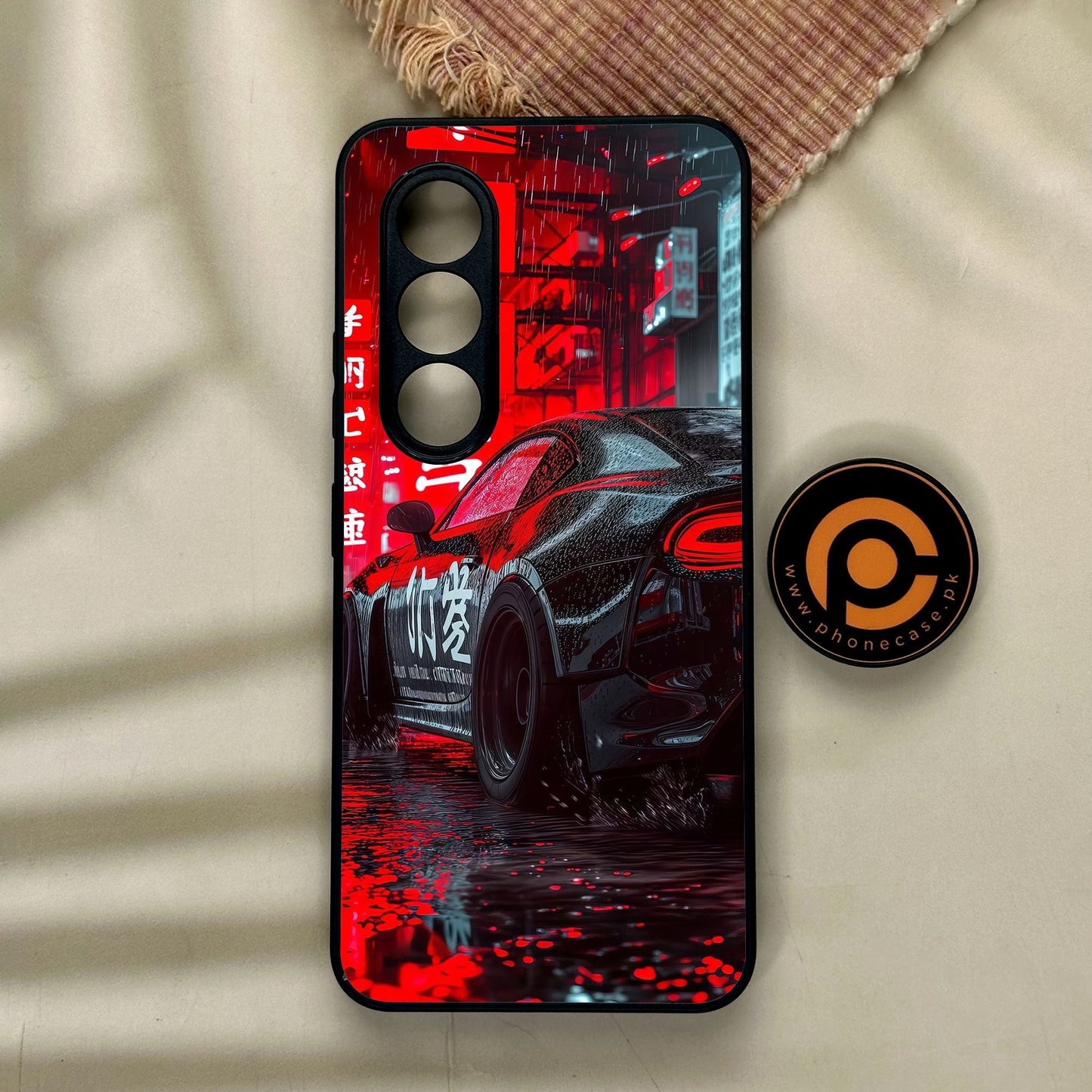 Itel S25 - Tokyo Dark Night Racing Car - Premium Metal Printed Soft Bumper Shock Proof Case