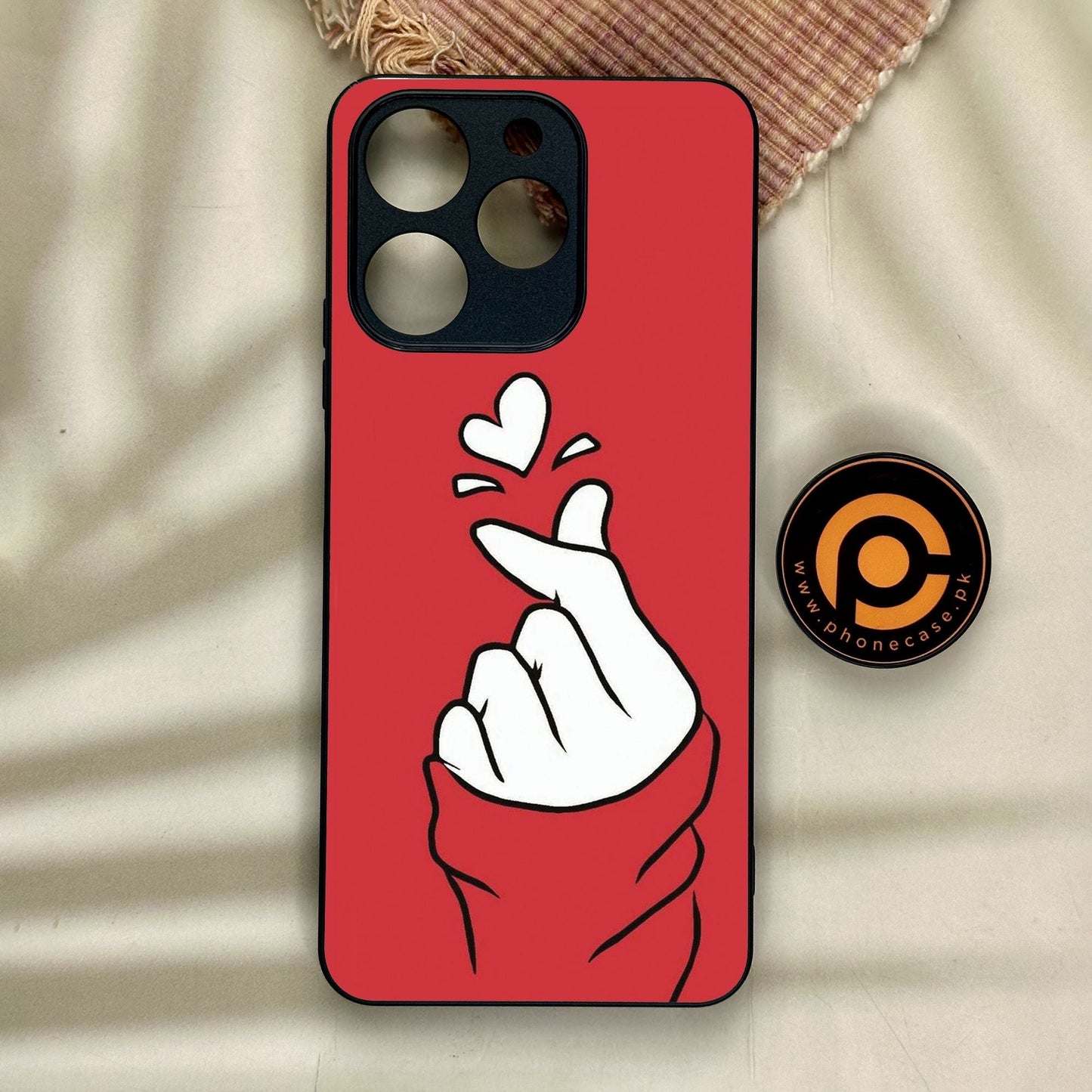 Realme Note 70 - Finger Heart Bts - Premium Metal Printed Soft Bumper Shock Proof Case