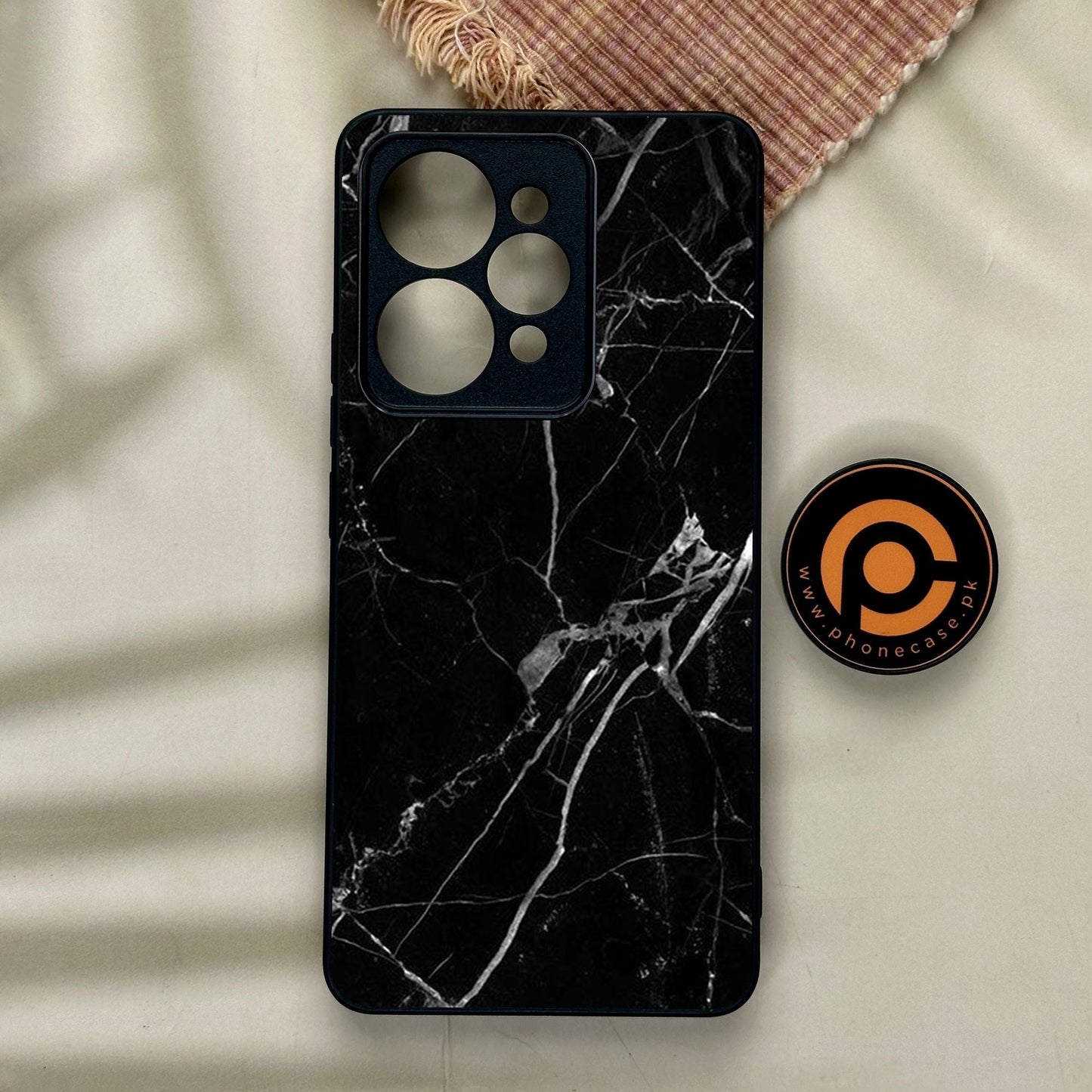Realme 15 Pro - Black Marble Design 2 - Premium Metal Printed Soft Bumper Shock Proof Case