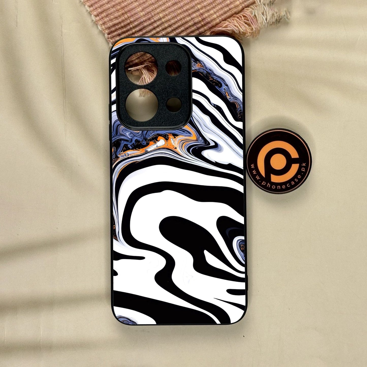 Xiaomi Redmi 15C - Liquid Marble Design 10 - Premium Metal Printed Soft Bumper Shock Proof Case