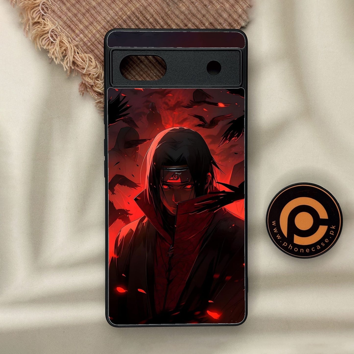Google Pixel 6a - Red Rings Itachi - Premium Metal Printed Soft Bumper Shock Proof Case CS-38274