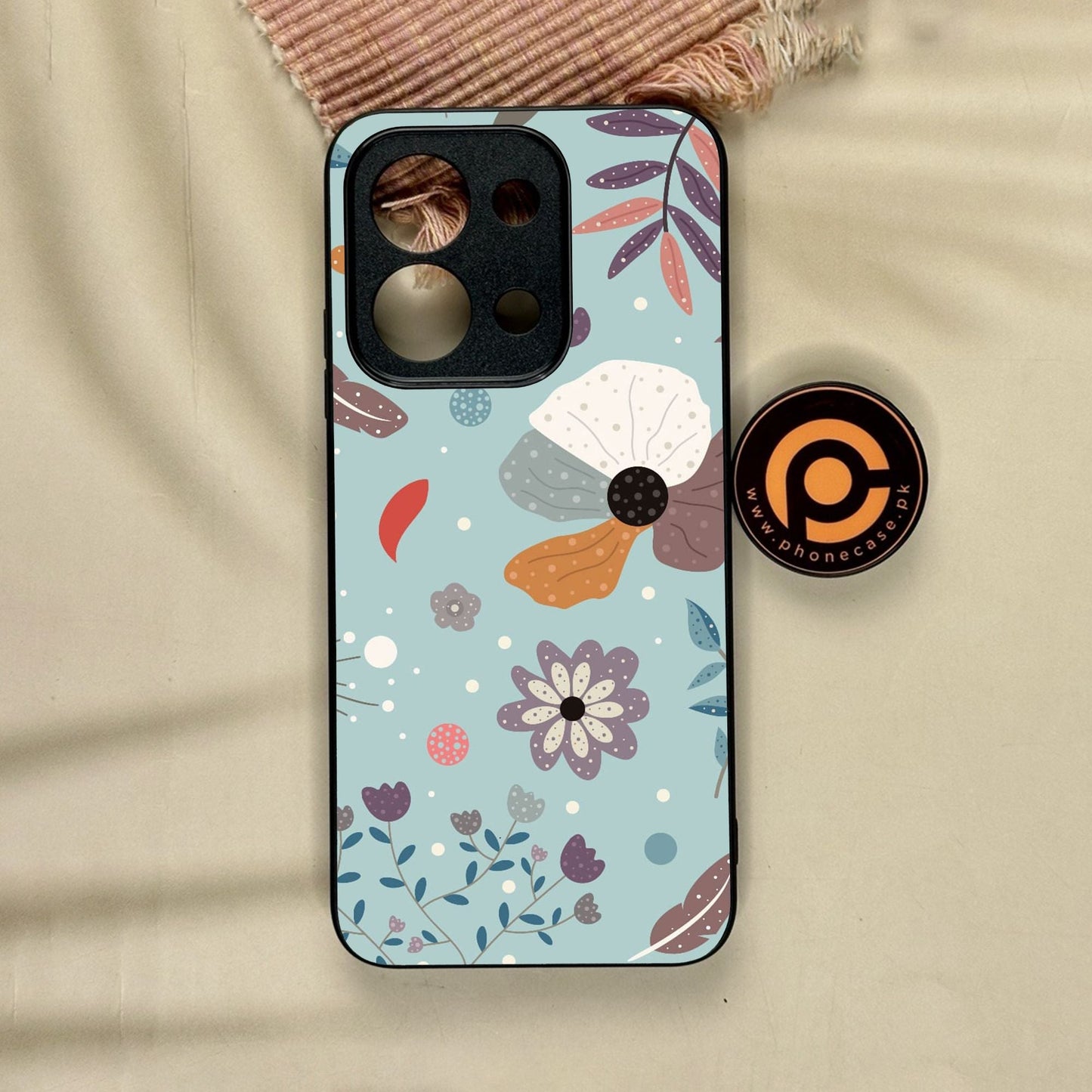 Xiaomi Redmi 15C - Floral Series Design 5 - Premium Metal Printed Soft Bumper Shock Proof Case