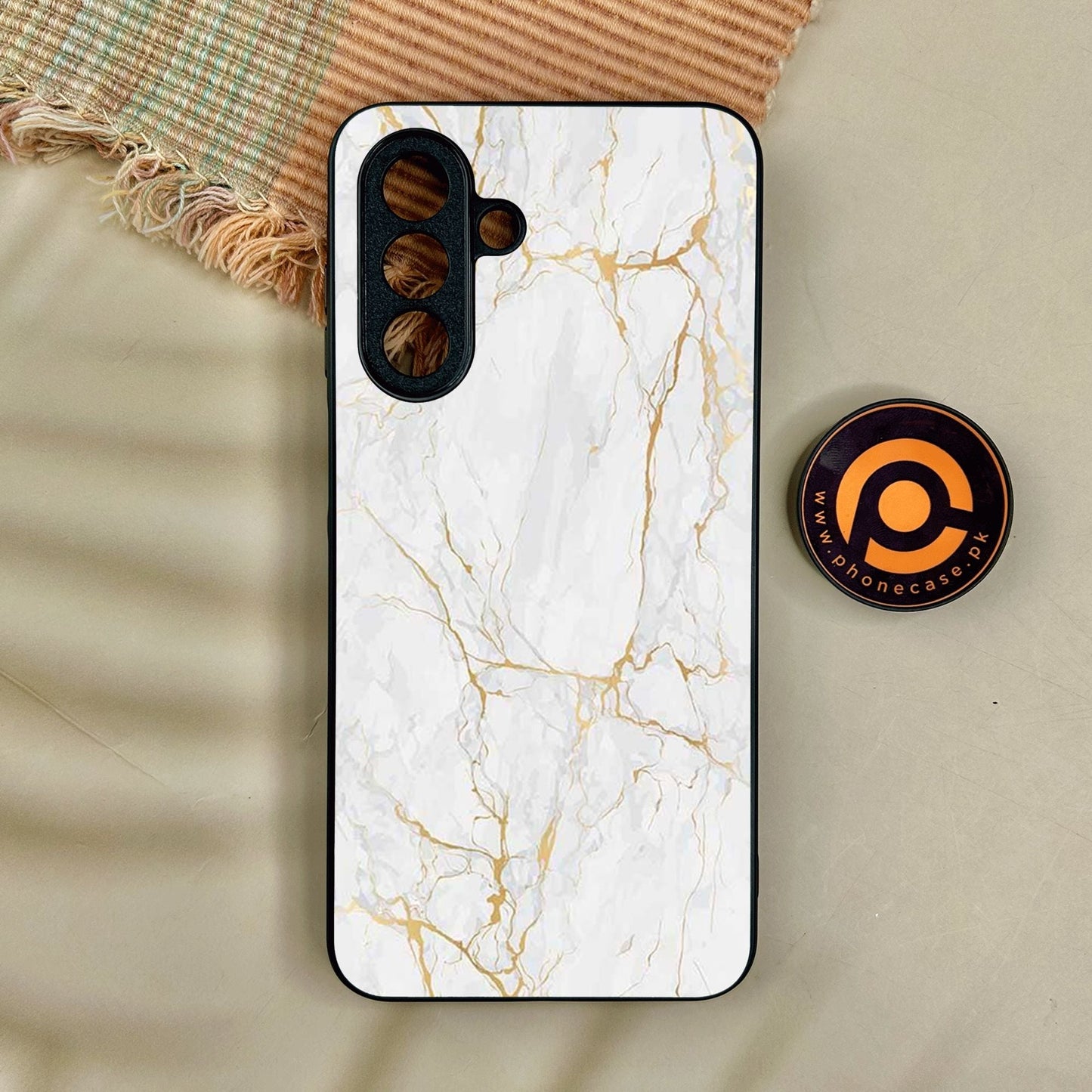 Samsung Galaxy A17 - White Design 8 - Premium Metal Printed Soft Bumper Shock Proof Case