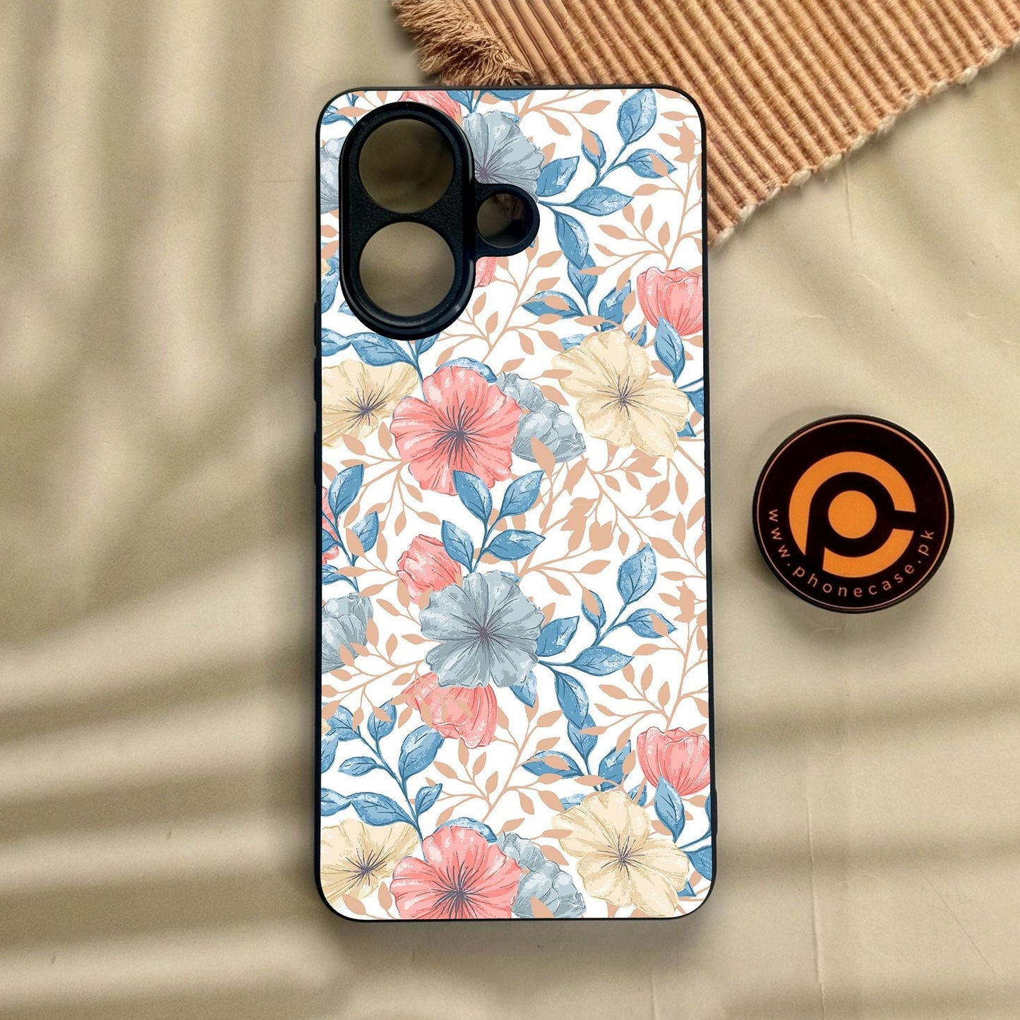 Vivo V60 Lite - Seamless Flower - Premium Metal Printed Soft Bumper Shock Proof Case