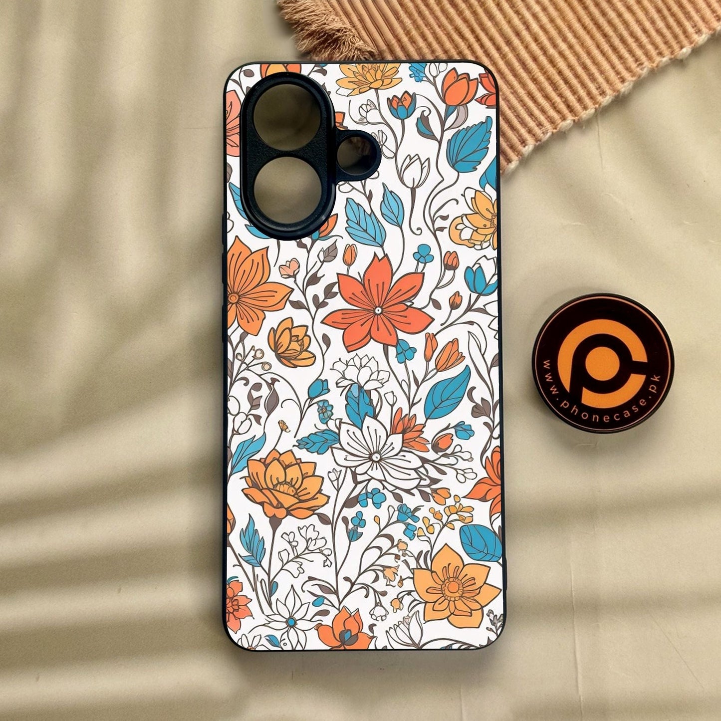 Vivo V60 Lite - Floral Series Design 9 - Premium Metal Printed Soft Bumper Shock Proof Case
