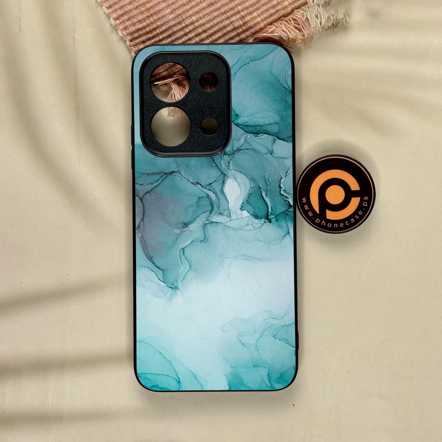 Xiaomi Redmi 15C - Blue Marble Design 3 - Premium Metal Printed Soft Bumper Shock Proof Case