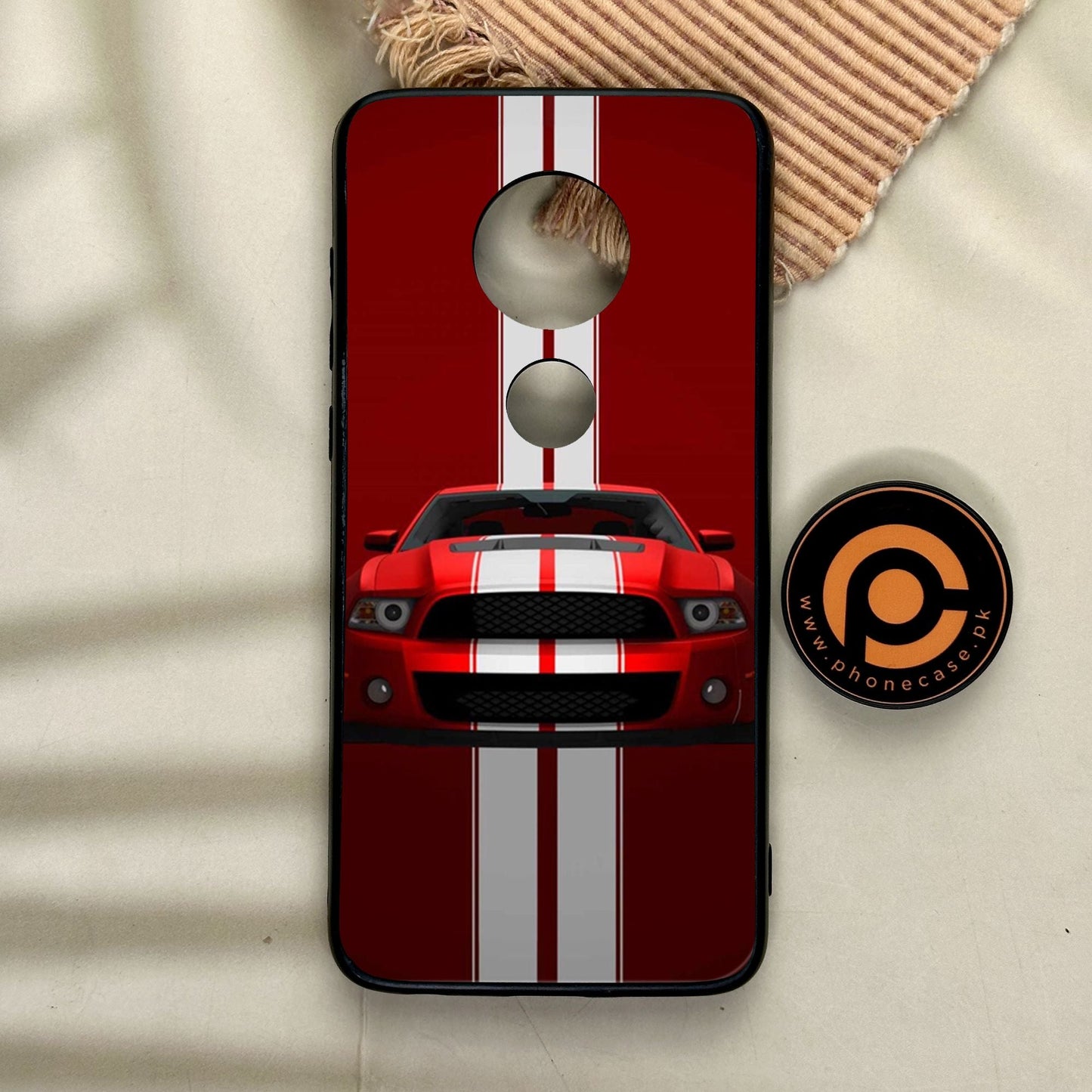 Motorola Moto G7 - Muscle Racing Car - Premium Metal Printed Soft Bumper Shock Proof Case