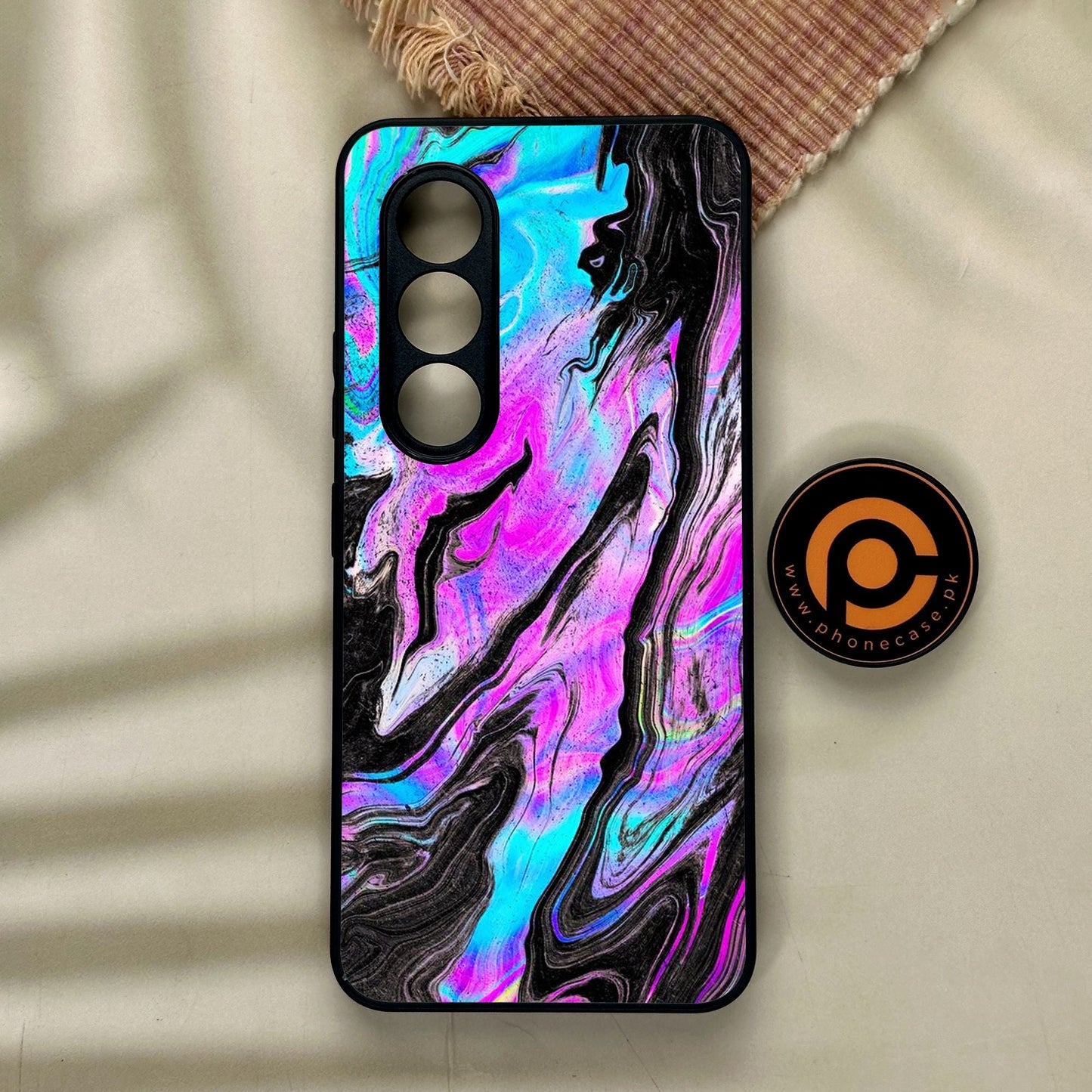 Itel S25 - Cosmic Inferno - Premium Metal Printed Soft Bumper Shock Proof Case