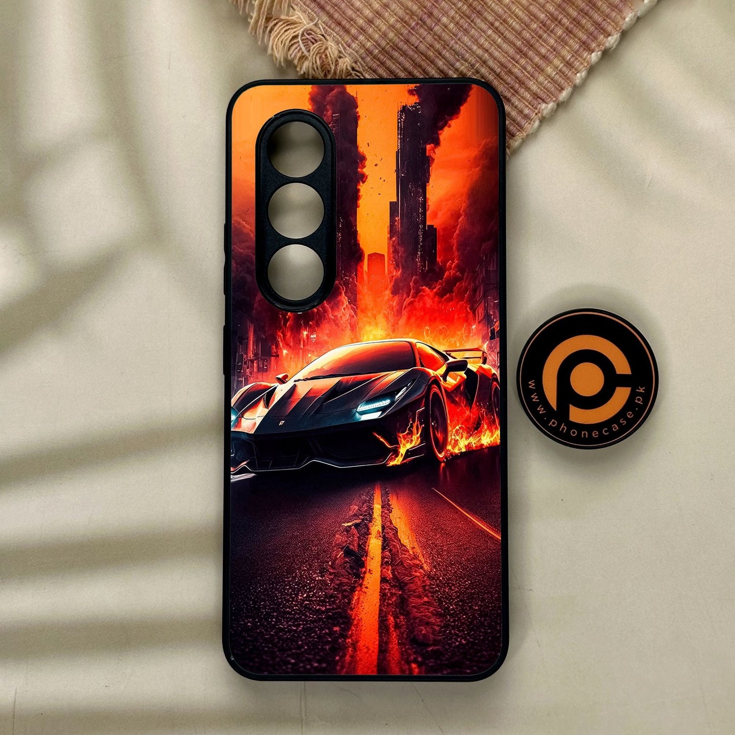 Itel S25 - Racing Design 1 - Premium Metal Printed Soft Bumper Shock Proof Case