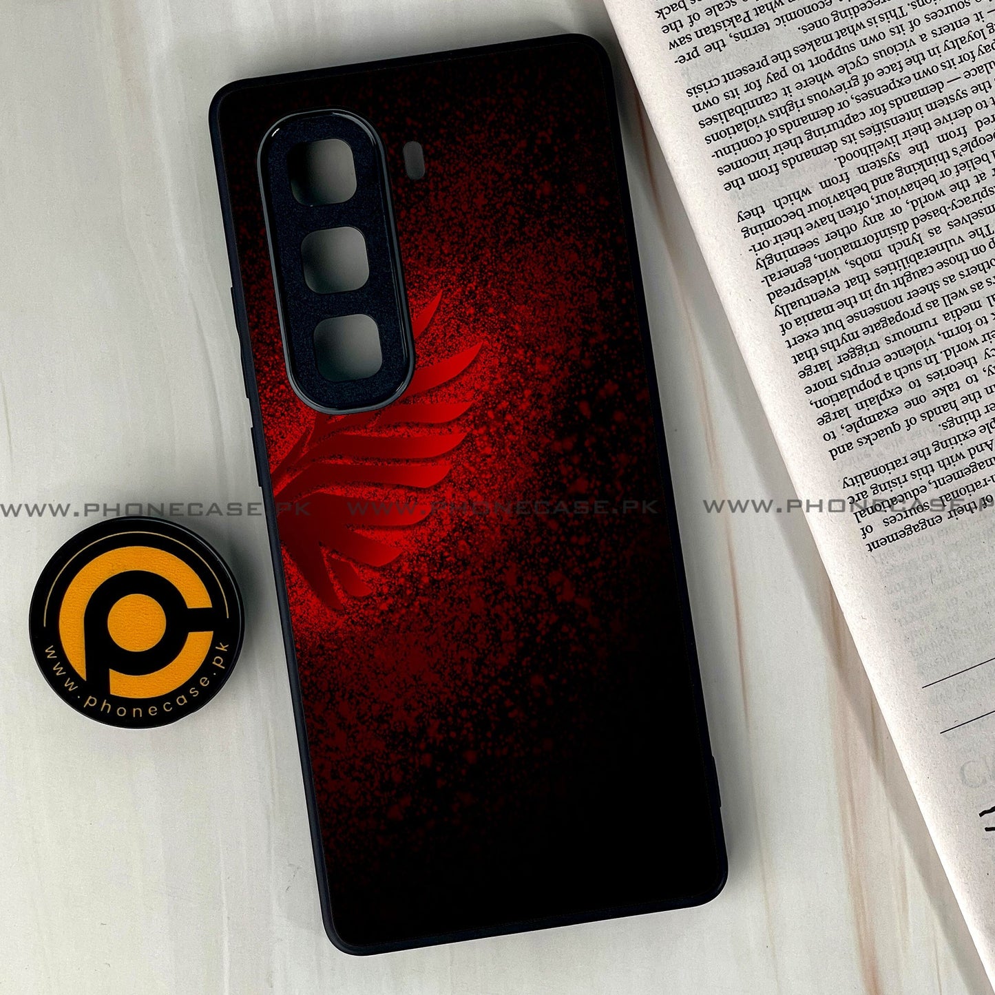 Infinix Hot 50 Pro Plus - Angel Wings 2.0 Design 4 - Premium Metal Printed soft Bumper shock Proof Case CS-39039