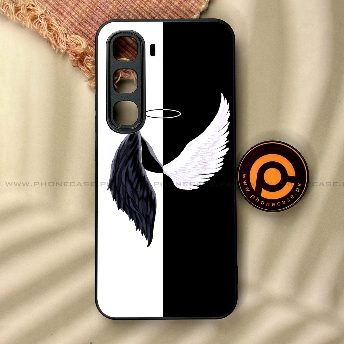 Infinix Hot 60 Pro - Angel Wings 2.0 Design 5 - Premium Metal Printed soft Bumper shock Proof Case CS-38884