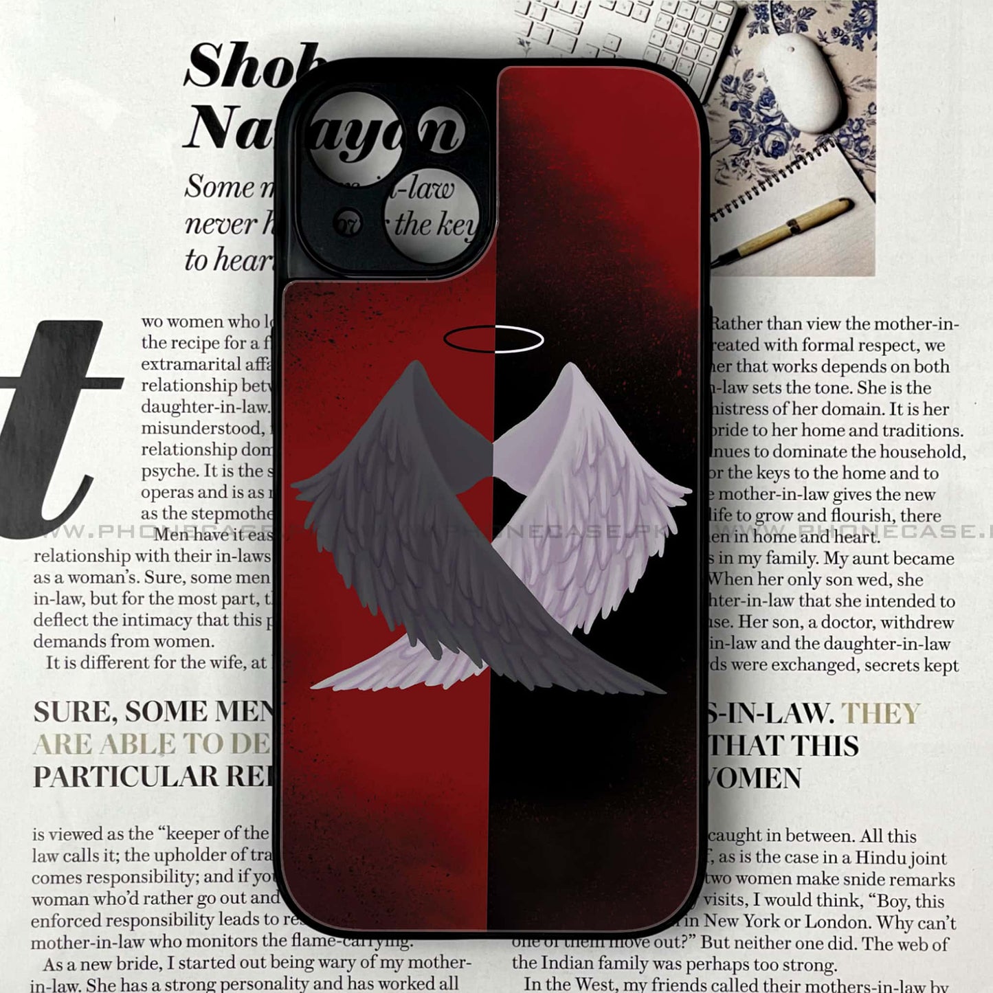 iPhone 13 - Angel Wings 2.0 Design 7 - Premium Metal Printed soft Bumper shock Proof Case CS-37906