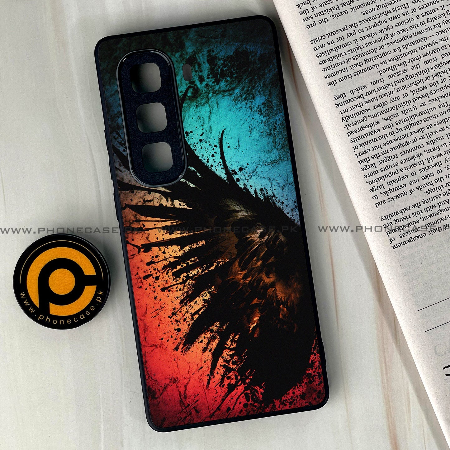 Infinix Hot 50 Pro Plus - Angel Wings 2.0 Design 9 - Premium Metal Printed soft Bumper shock Proof Case CS-38752