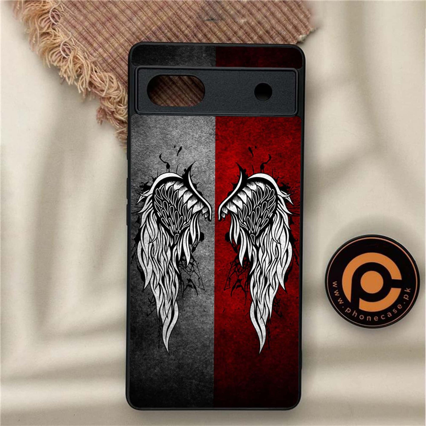Google Pixel 6A - Angel Wings Design 2 - Premium Metal Printed soft Bumper Shock Proof Case CS-37356