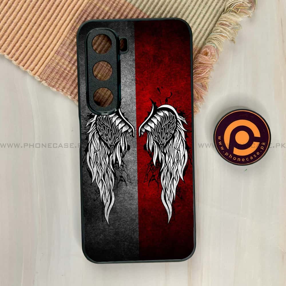 Infinix Hot 60i - Angel Wings Design 2 - Premium Metal Printed soft Bumper shock Proof Case CS-38144