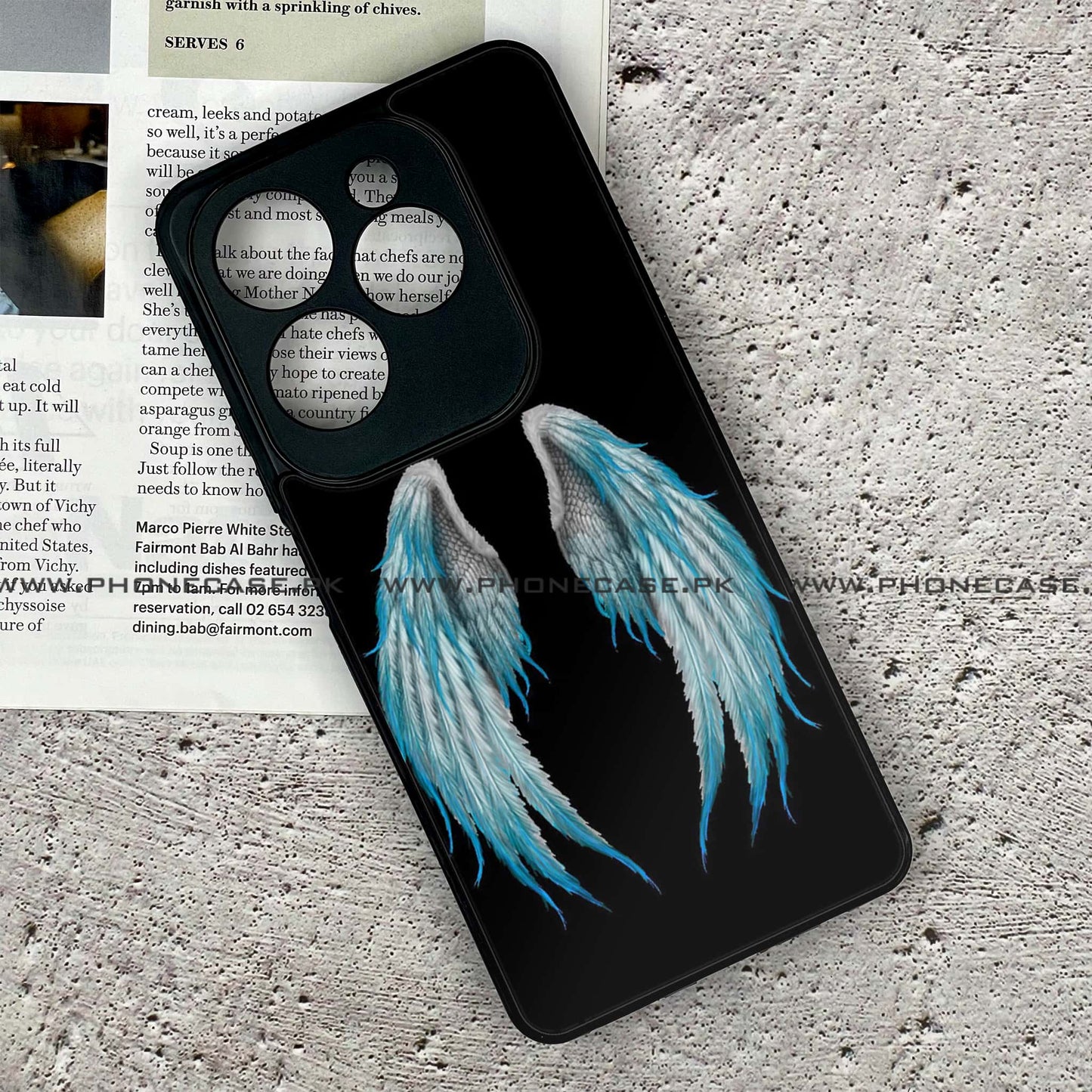 Infinix Hot 40 Pro - Angel Wings Design 4 - Premium Metal Printed soft Bumper shock Proof Case CS-39147
