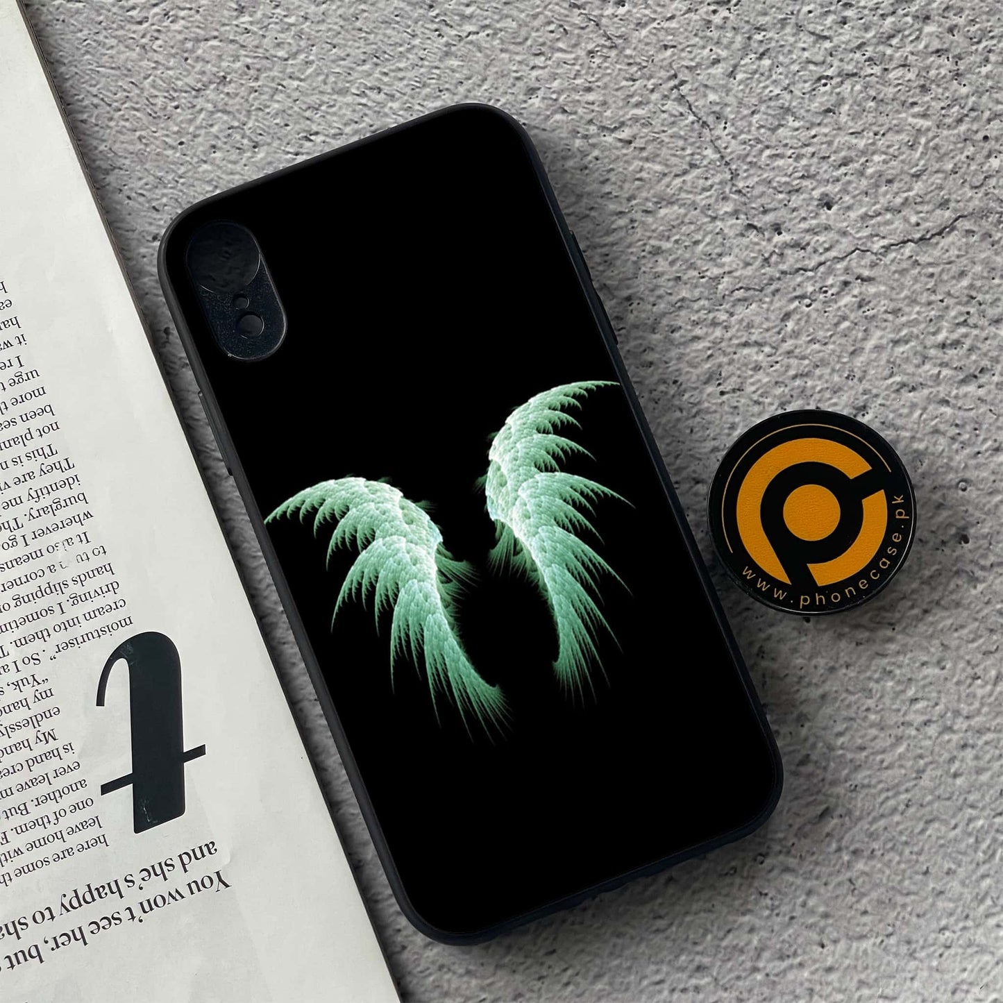 iPhone XR - Angel Wings Design 2 - Premium Metal Printed soft Bumper shock Proof Case CS-39064