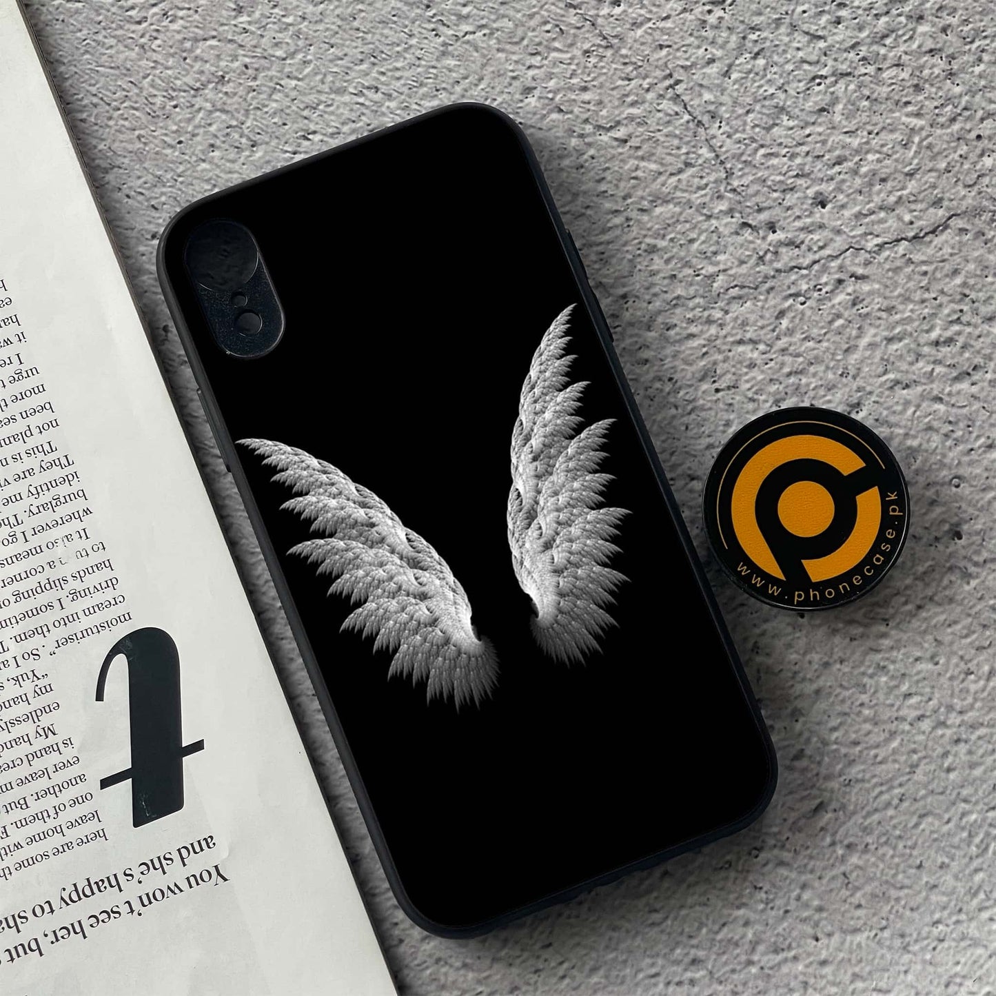 iPhone XR - Angel Wings Design 2 - Premium Metal Printed soft Bumper shock Proof Case CS-39064