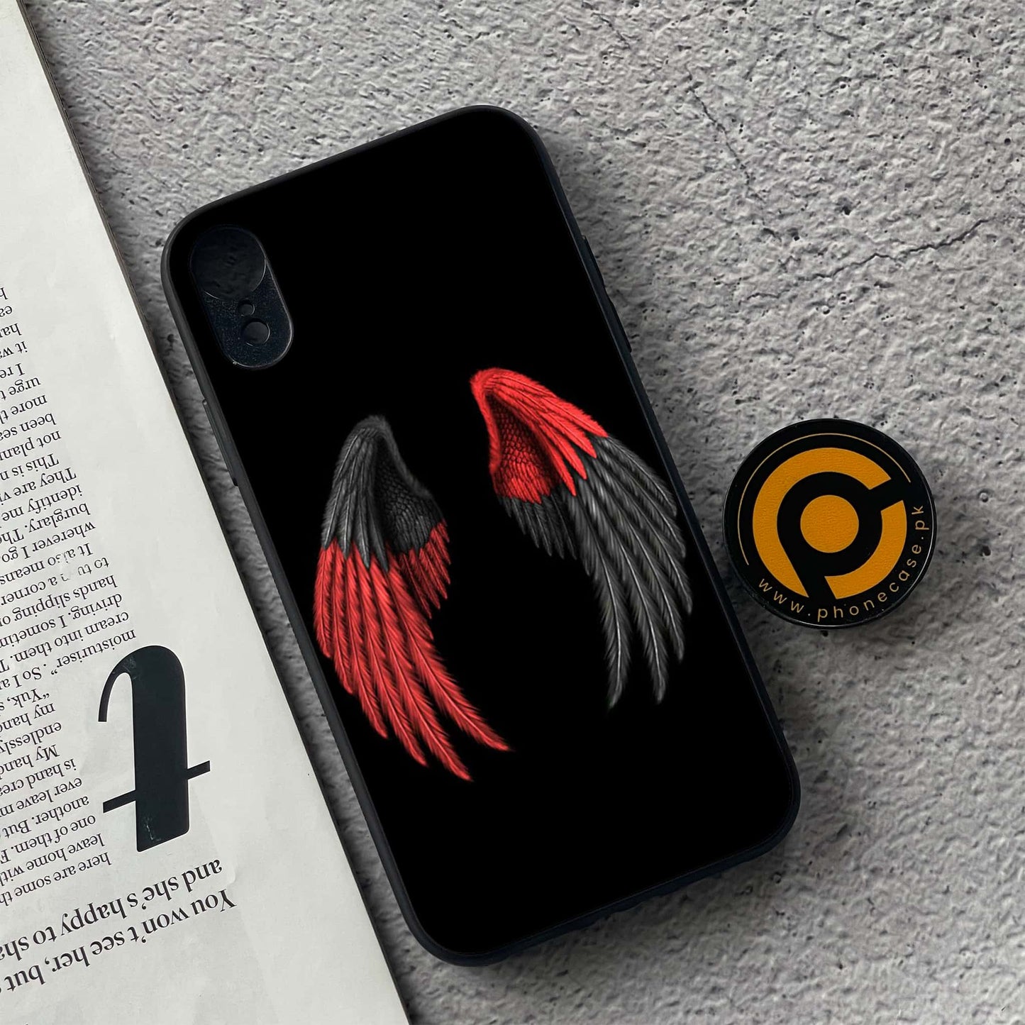 iPhone XR - Angel Wings Design 2 - Premium Metal Printed soft Bumper shock Proof Case CS-39064