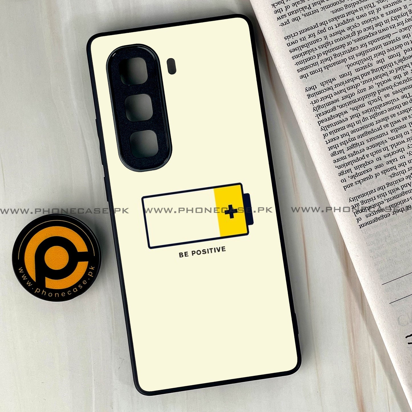 Infinix Hot 50 Pro Plus - Be Positive Design - Premium Metal Printed soft Bumper shock Proof Case CS-38993