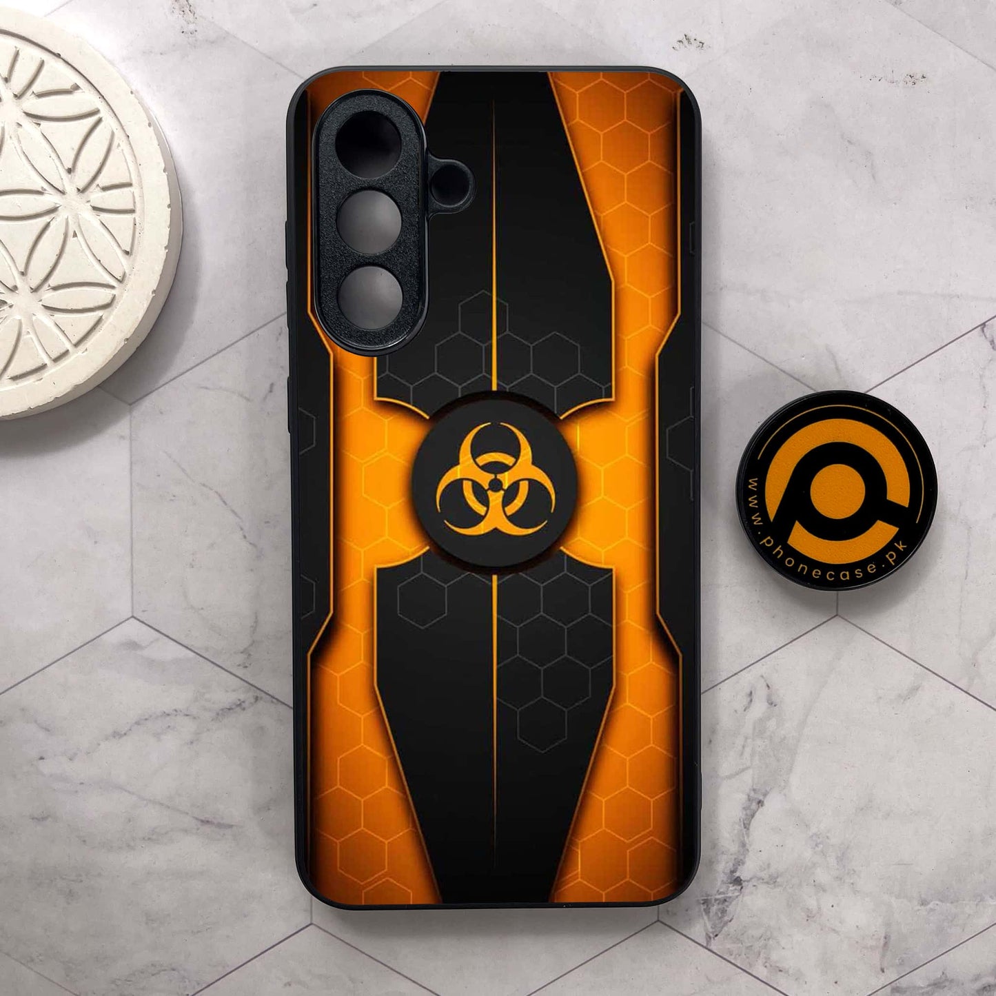 Samsung Galaxy A56 5G - Biohazard Sign Design 2 - Premium Metal Printed soft Bumper shock Proof Case CS-38525