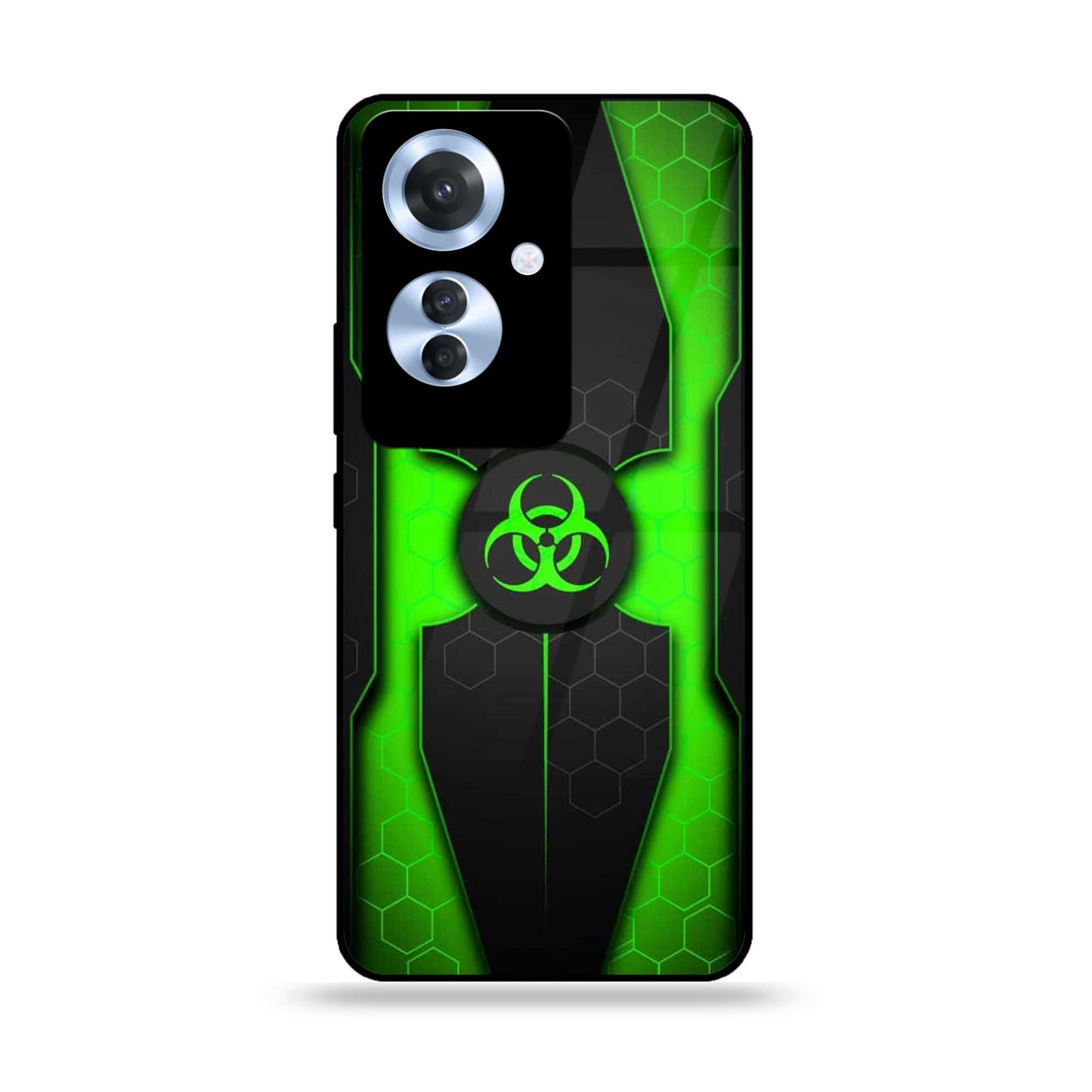 Oppo Reno 11F - Biohazard Sign Design 3 - Premium Printed Glass soft Bumper shock Proof Case CS-39183
