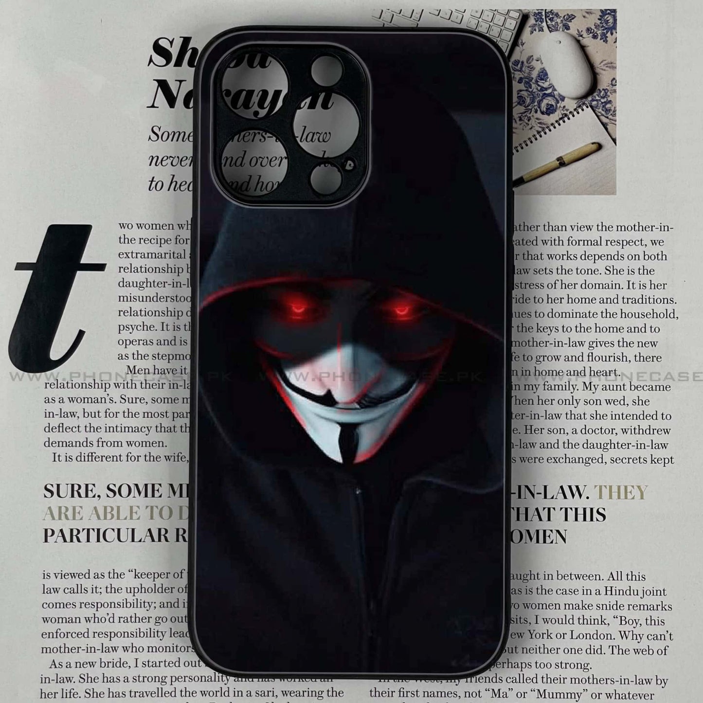 iPhone 16 Pro Max - Black Art Design 10 - Premium Printed Metal soft Bumper shock Proof Case CS-38840