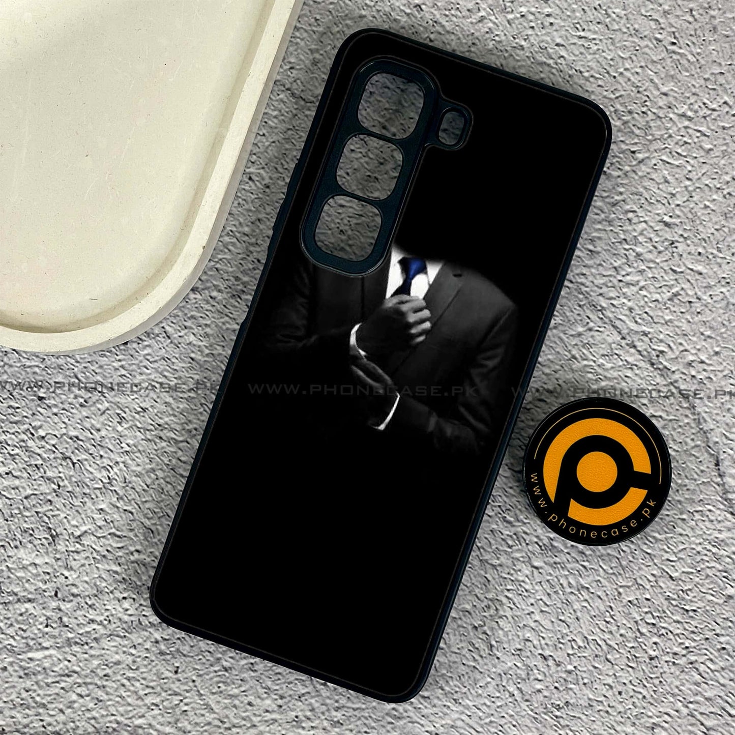 Infinix Hot 50 Pro - Black Art Design 1 - Premium Metal Printed soft Bumper shock Proof Case CS-37509 CS-39024