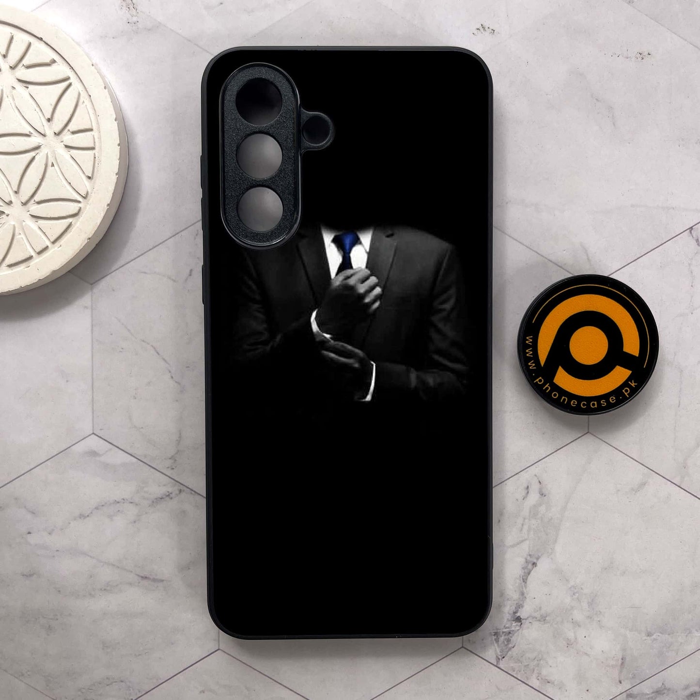 Samsung Galaxy A26 5G - Black Art Design 1 - Premium Metal Printed soft Bumper shock Proof Case CS-37867